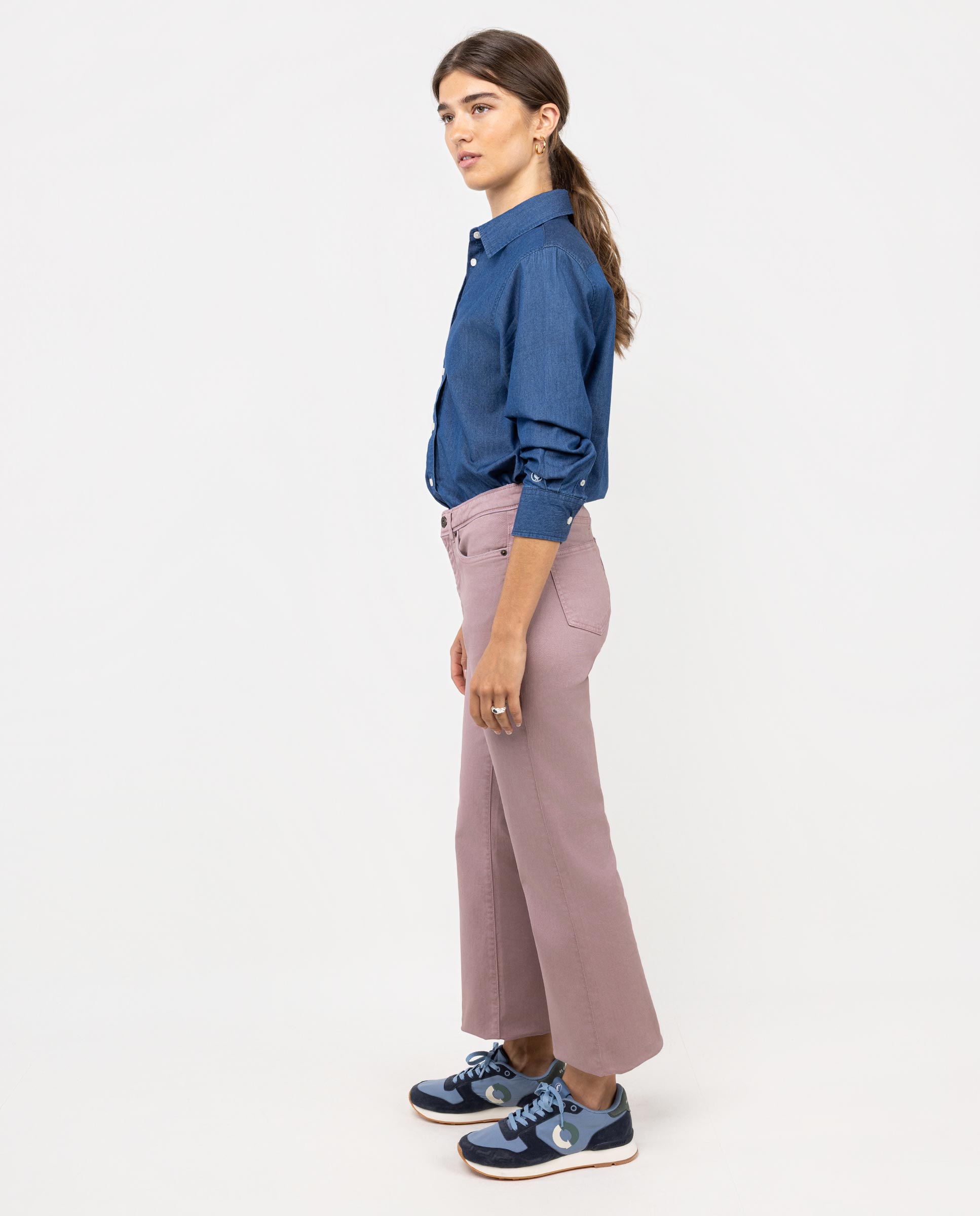 Calças 5 Bolsos Lisas Rosa-3