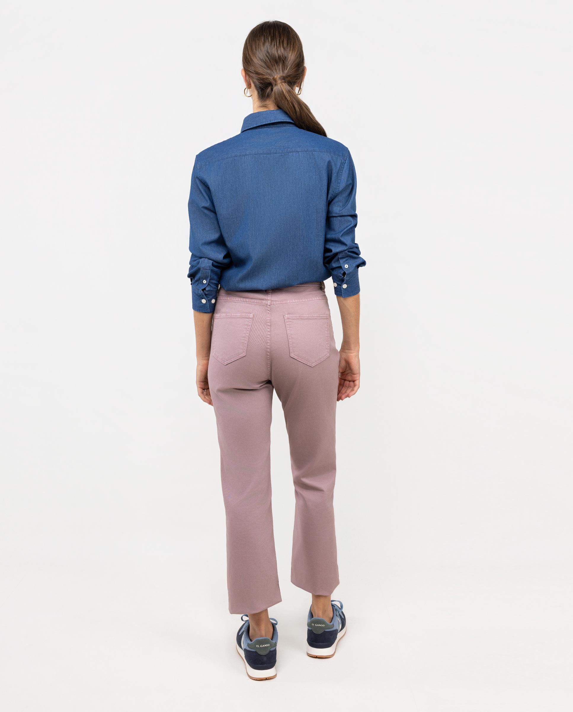 Calças 5 Bolsos Lisas Rosa-4