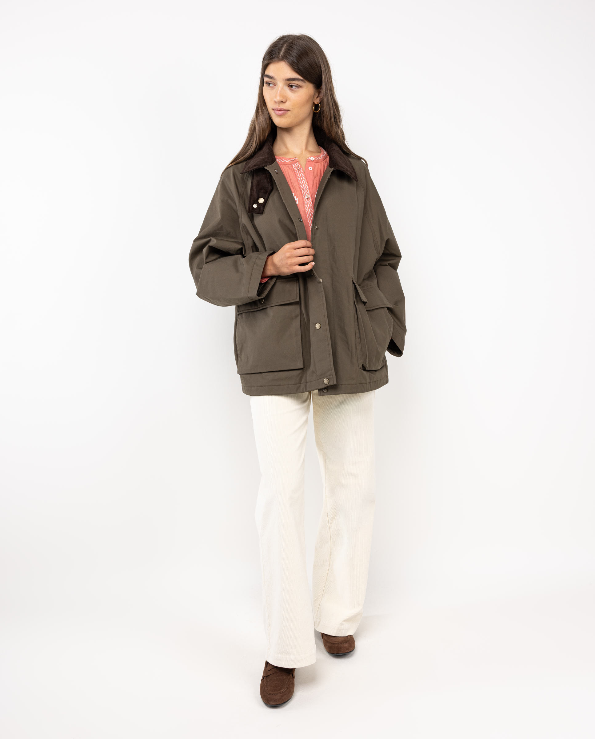 Casaco Encerado Liso Verde-2