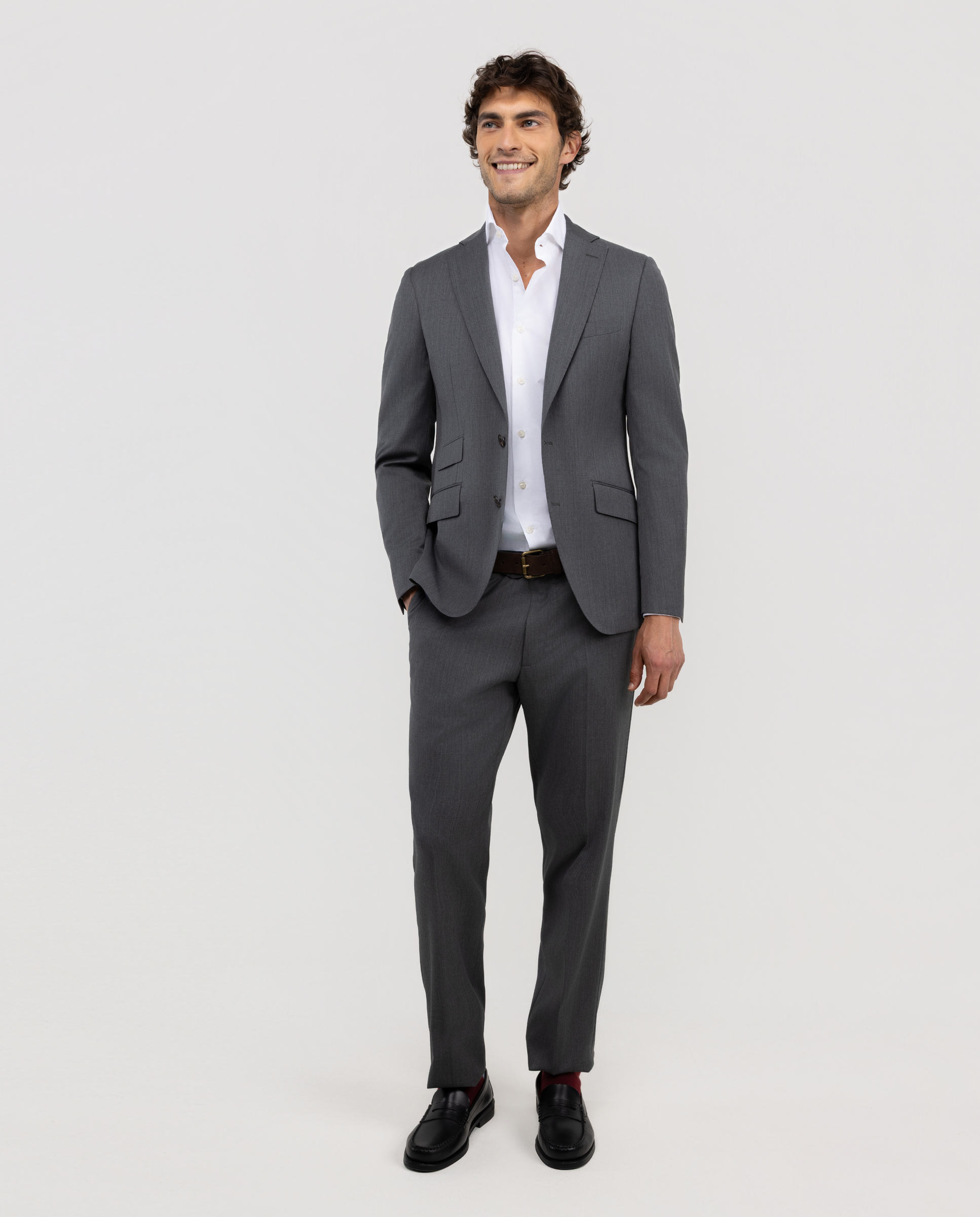 Blazer Coordenado Liso Lavável Cinzento-2