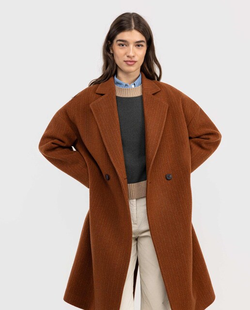 Imagem 0 de Sobretudo de Pano Cruzado com Riscas Diplomáticas