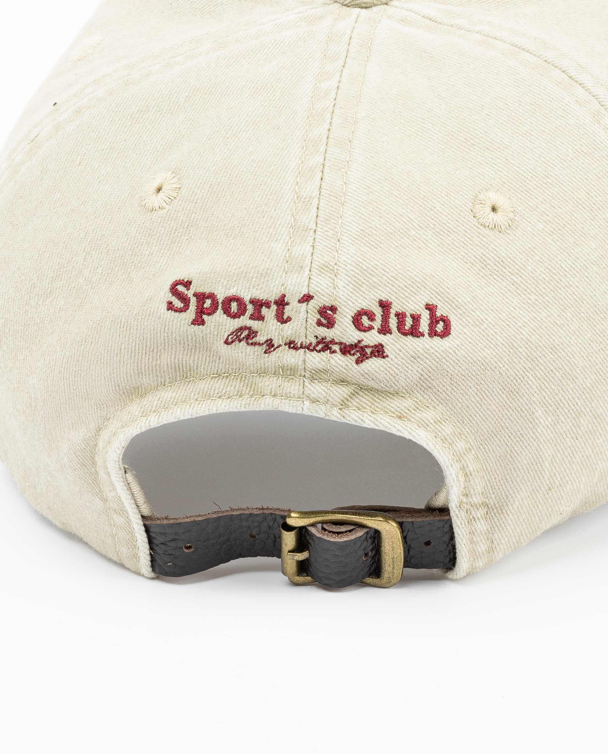 Boné Universitário de Algodão Lavado Bege-3