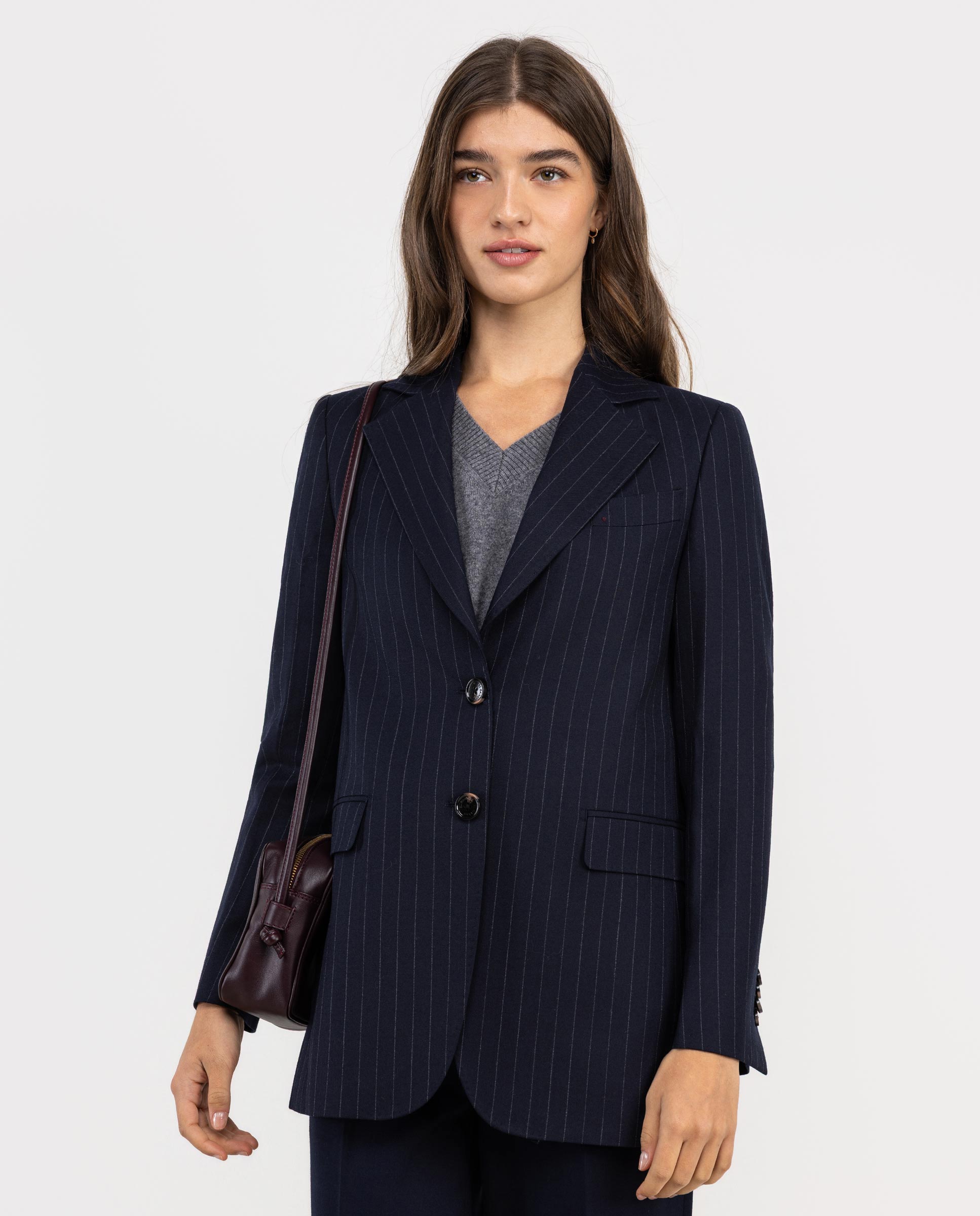 Blazer com Riscas Diplomáticas Azul-marinho-1