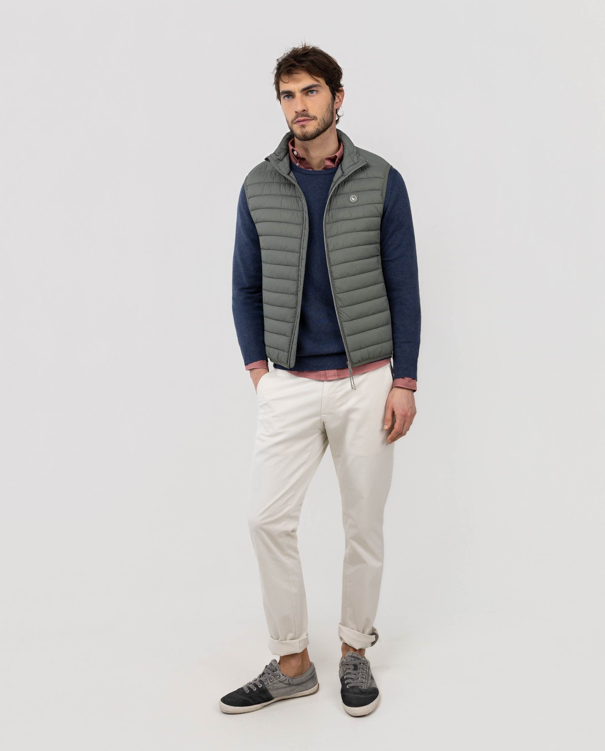 Colete Acolchoado Liso Verde-claro-2