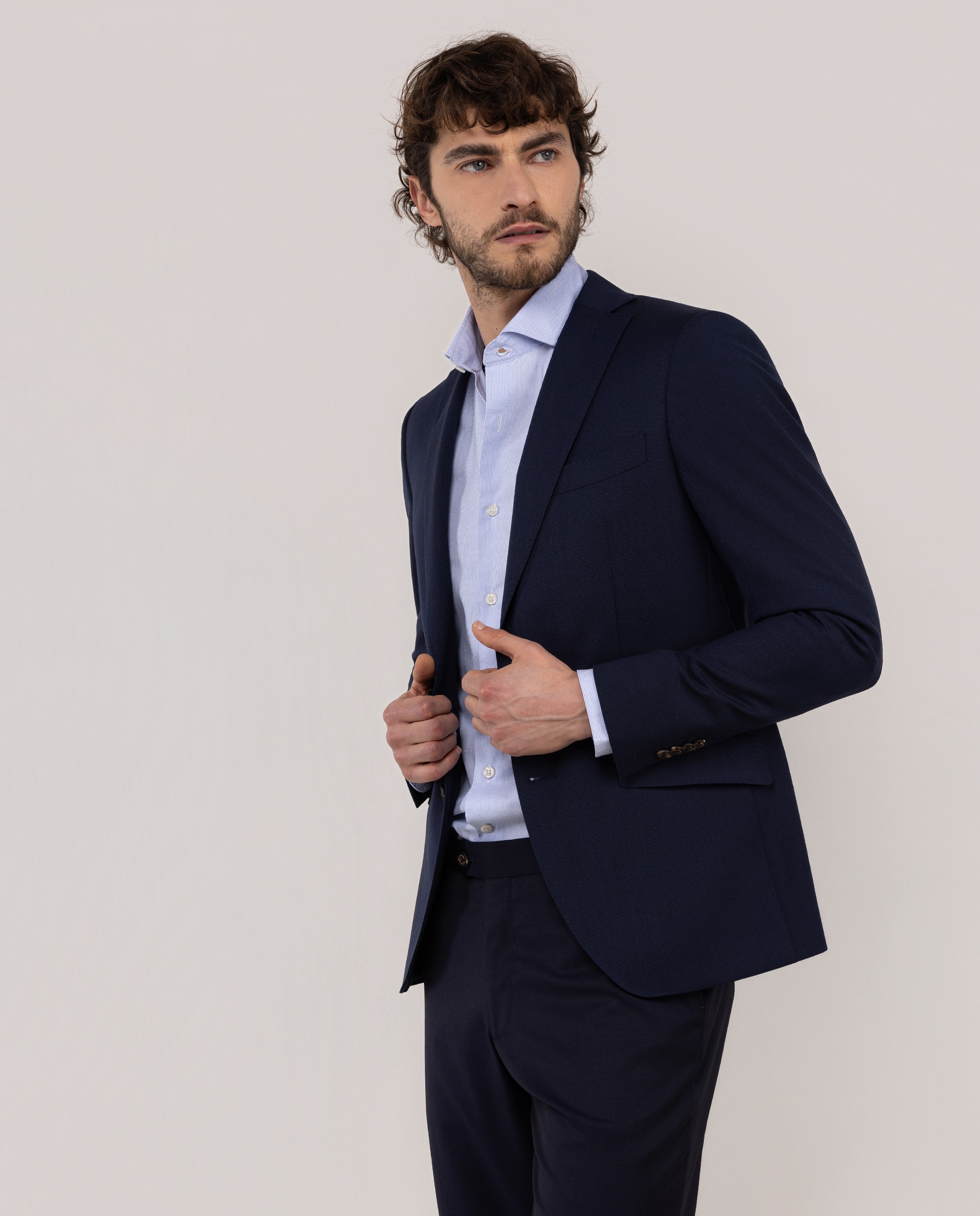 Blazer de Fato Lavável Azul-marinho-3