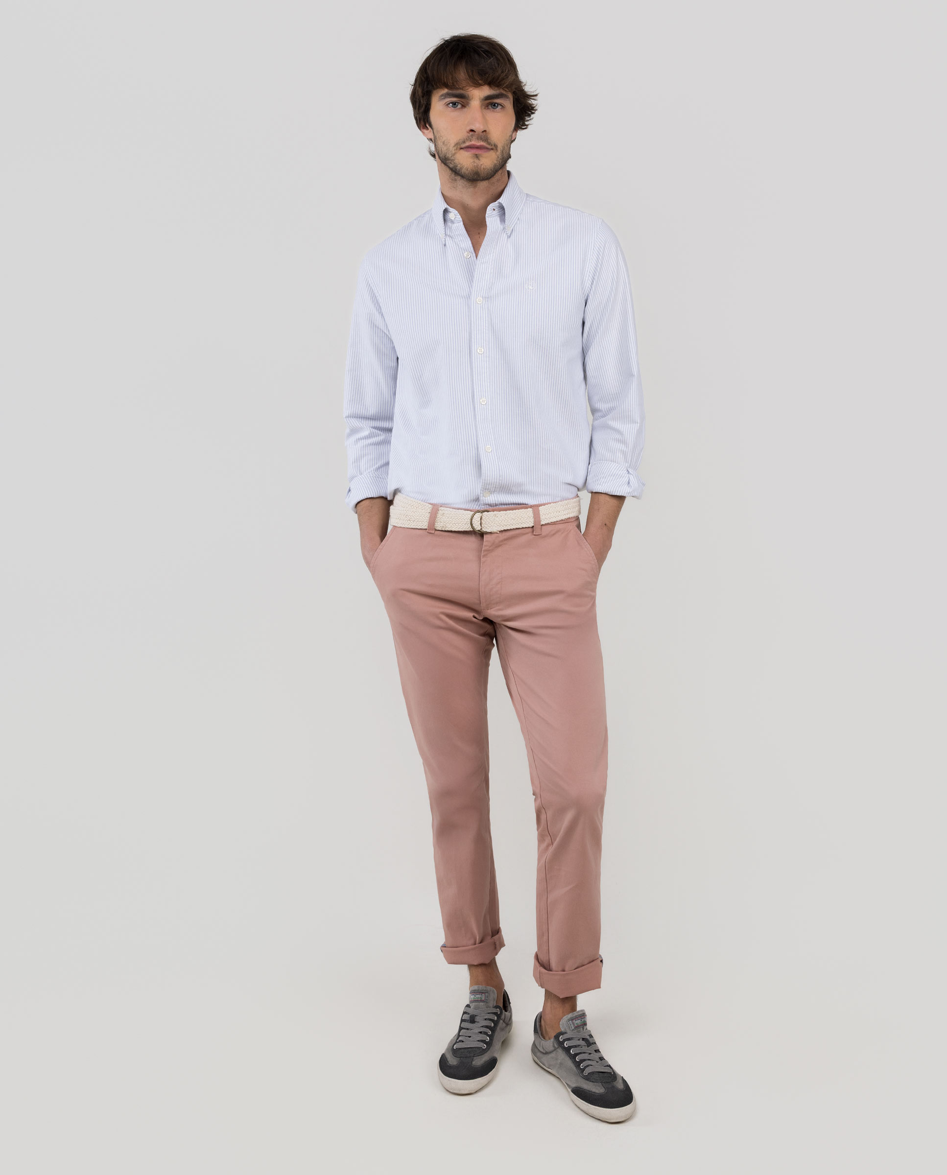 Camisa Oxford Às Riscas Azul-marinho-2