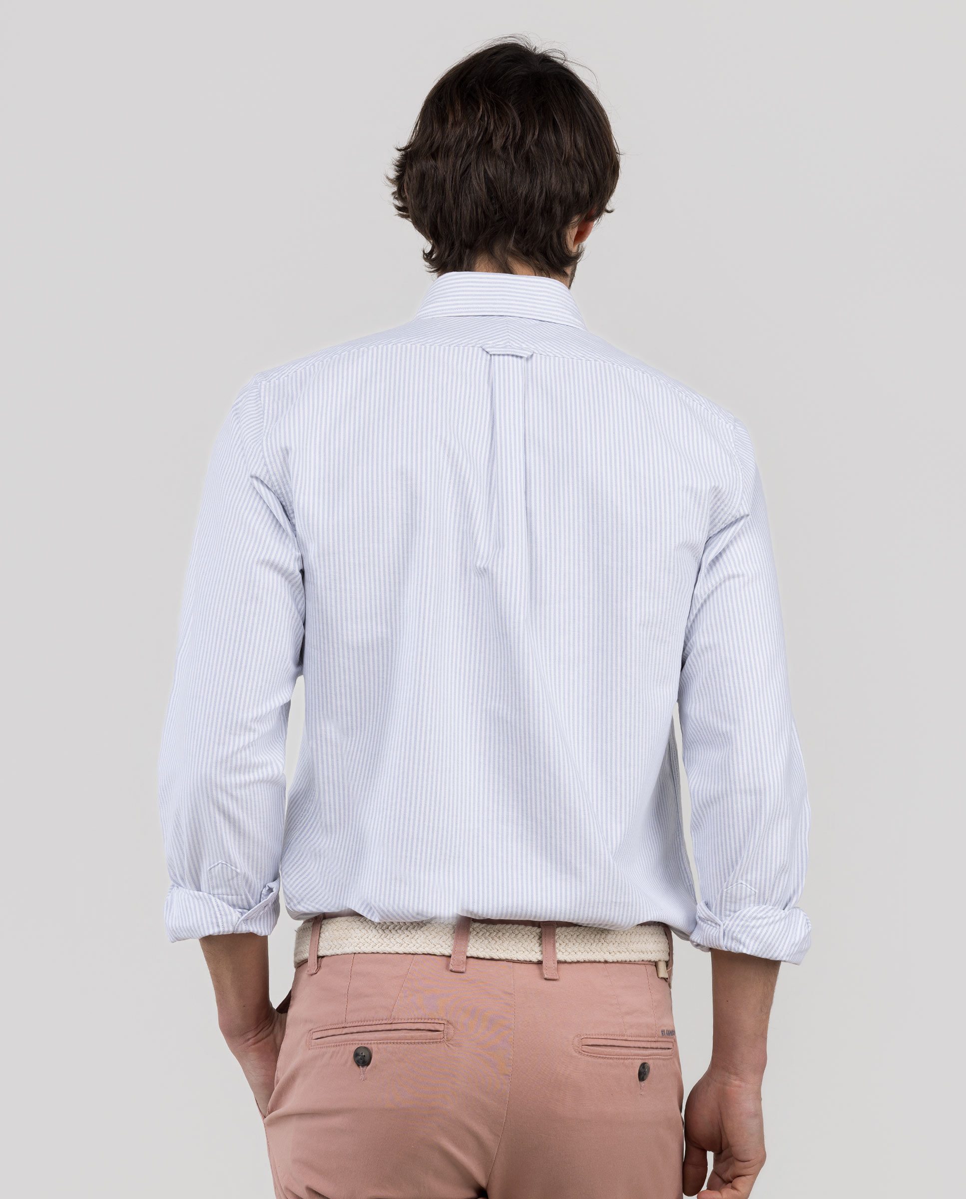 Camisa Oxford Às Riscas Azul-marinho-4