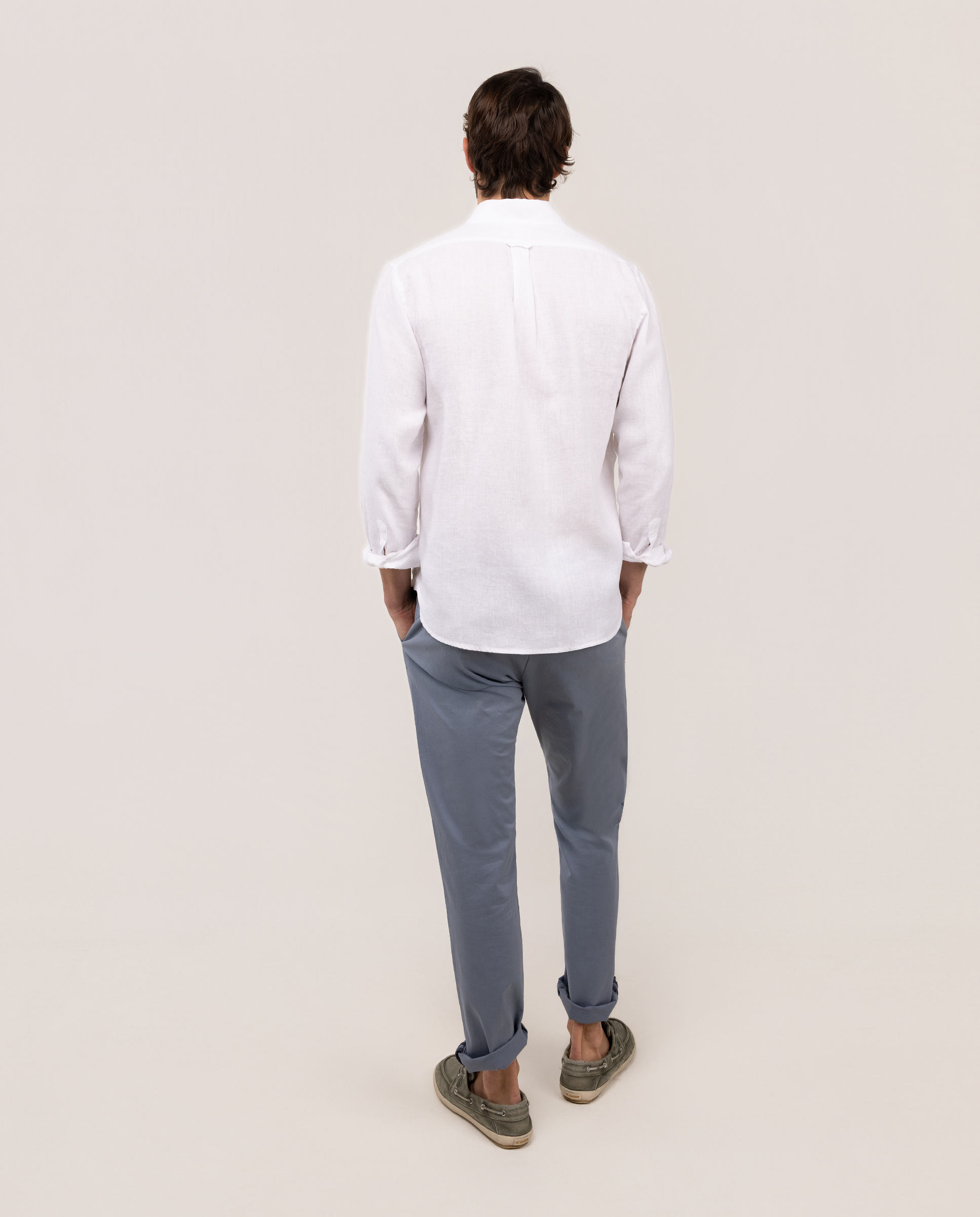 Camisa de Linho Garment Dyed Branco-4