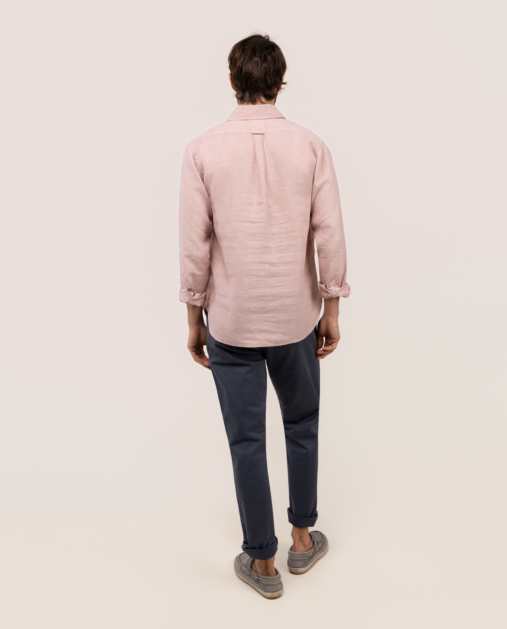 Camisa Polera de Linho Rosa-4