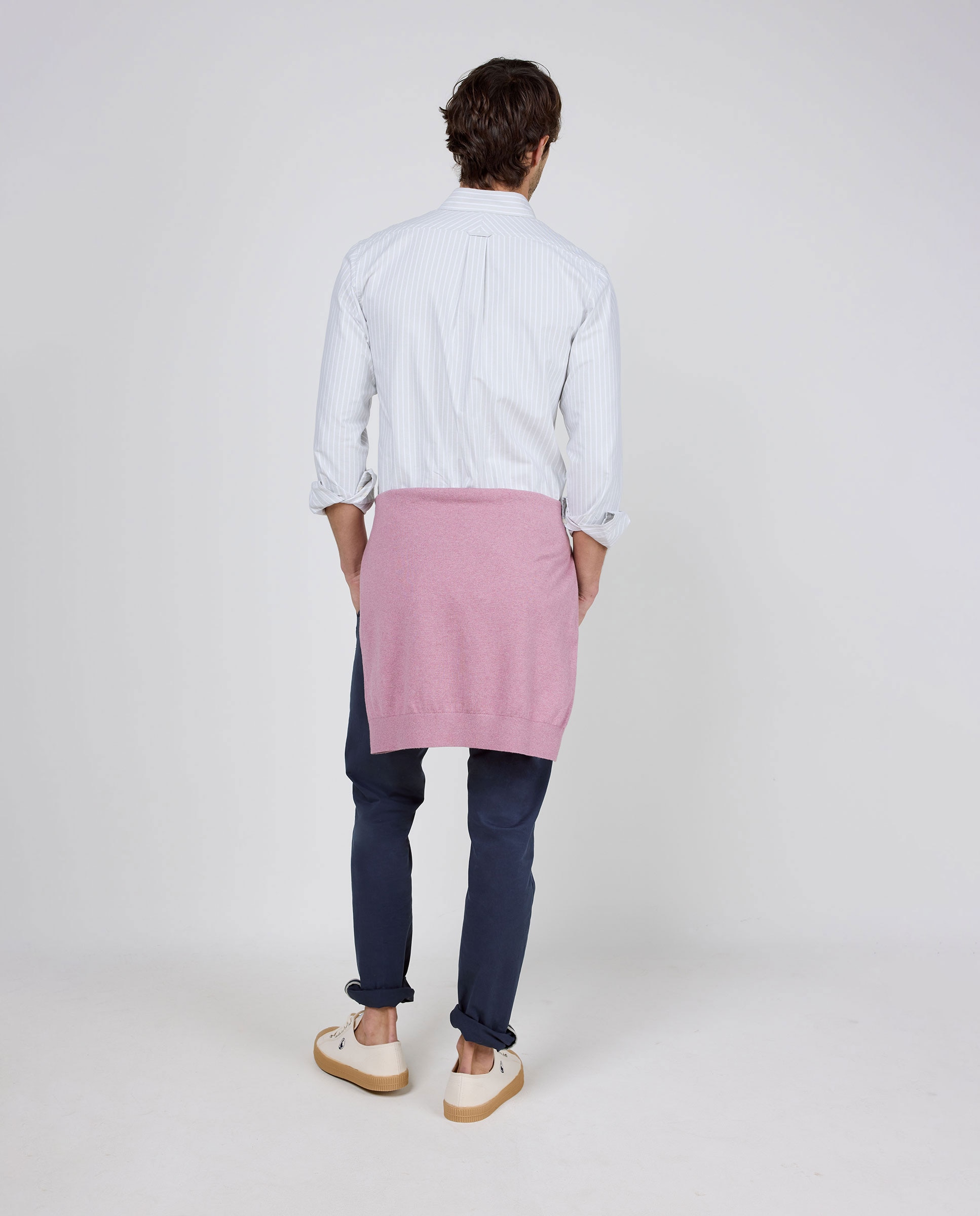 Camisa Oxford Às Riscas Butcher Branco-4