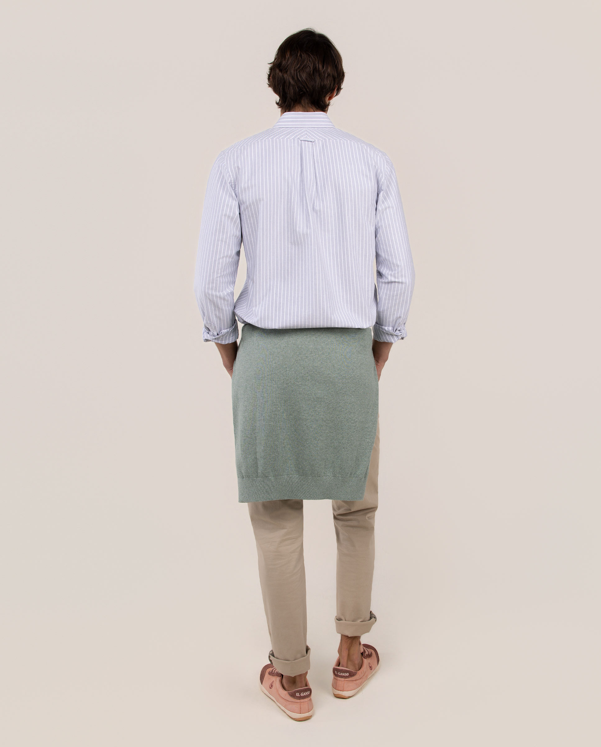 Camisa Oxford Às Riscas Butcher Azul-4