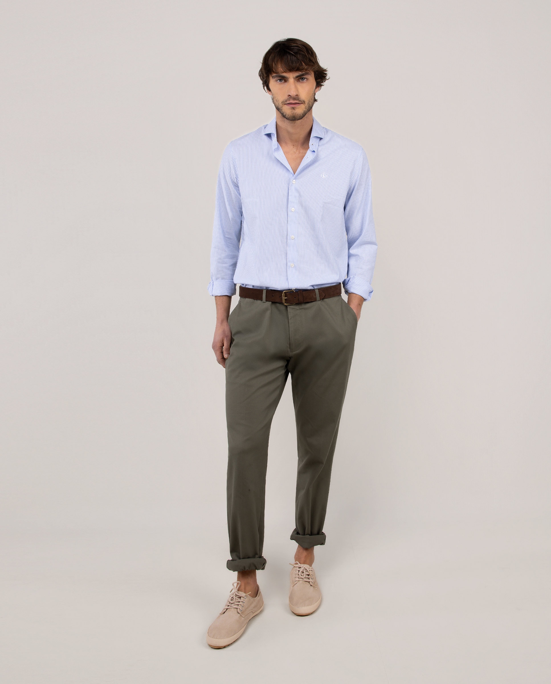 Camisa Formal Às Riscas Azul-celeste-2