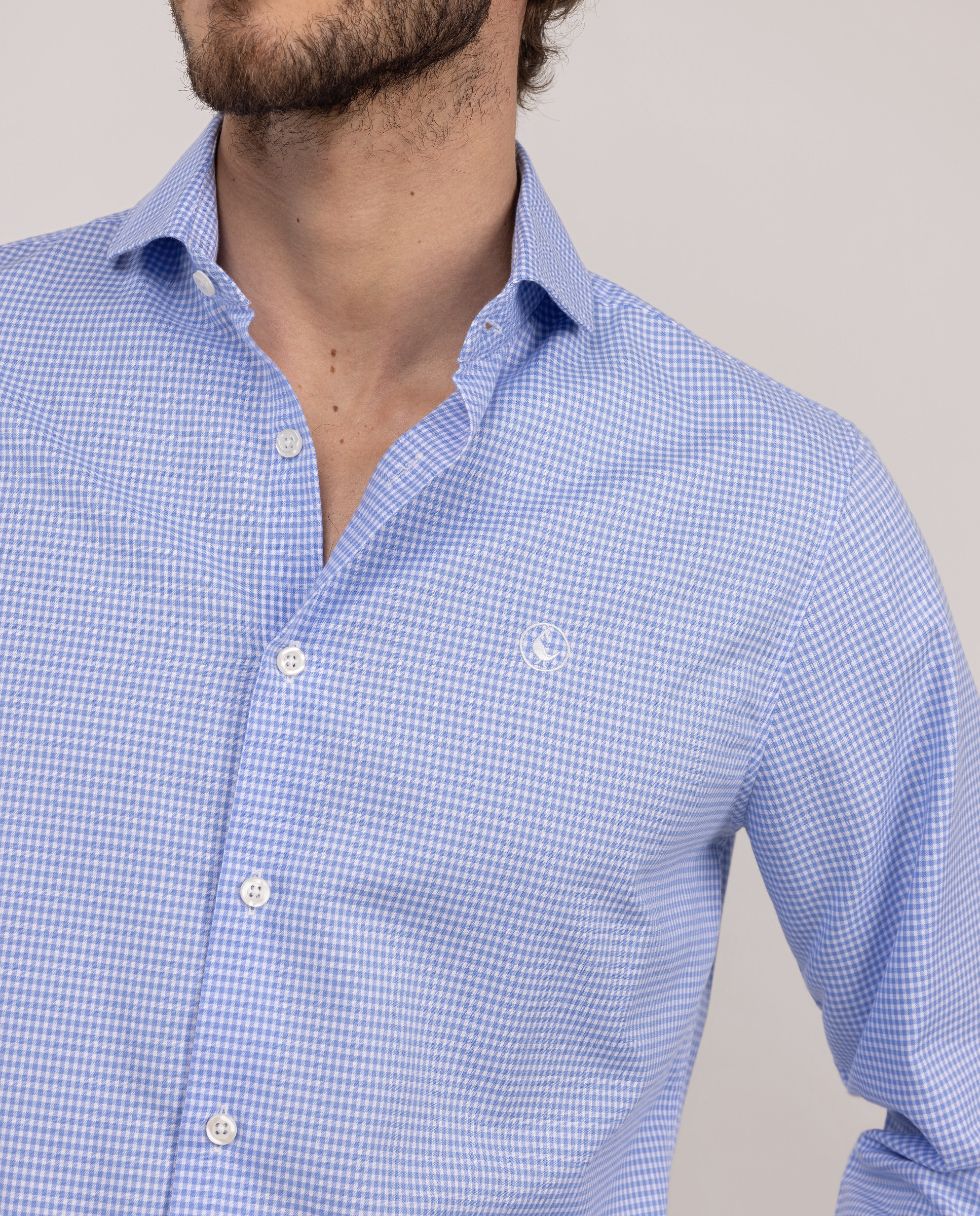 Camisa Formal Aos Quadrados Azul-celeste-3