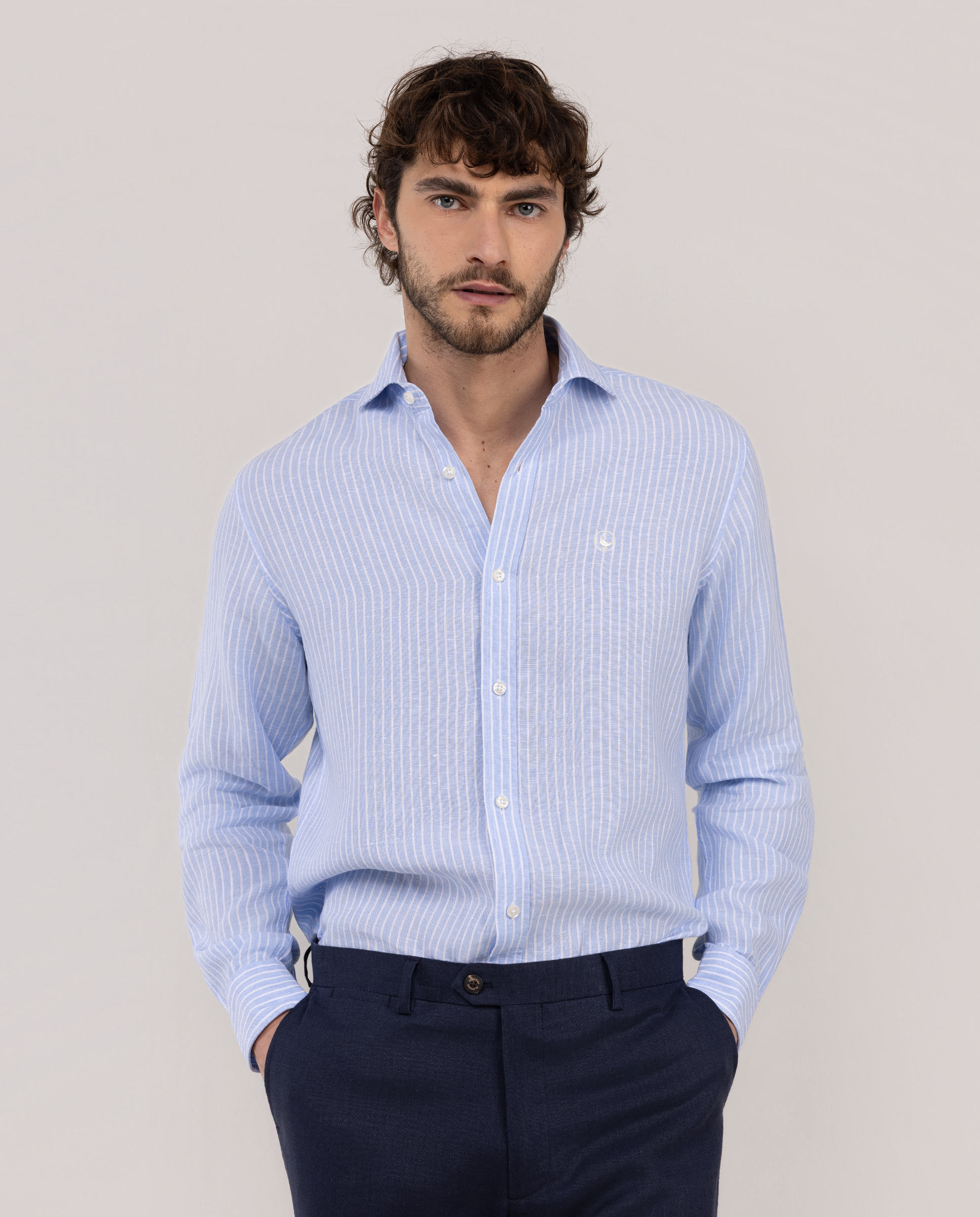 Camisa de Linho Mil Riscas Azul-celeste-1