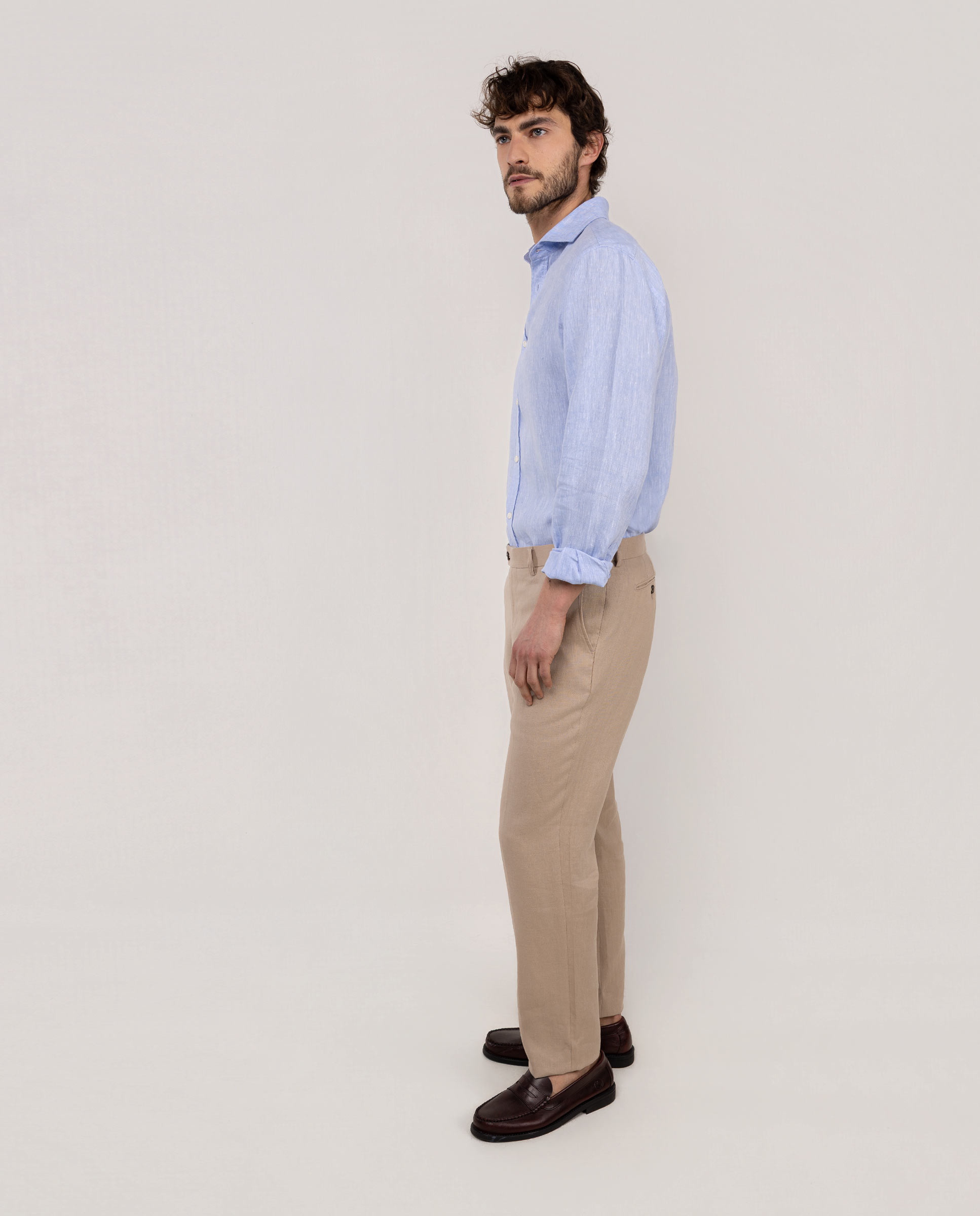 Camisa de Linho Às Riscas Bengal Azul-celeste-3