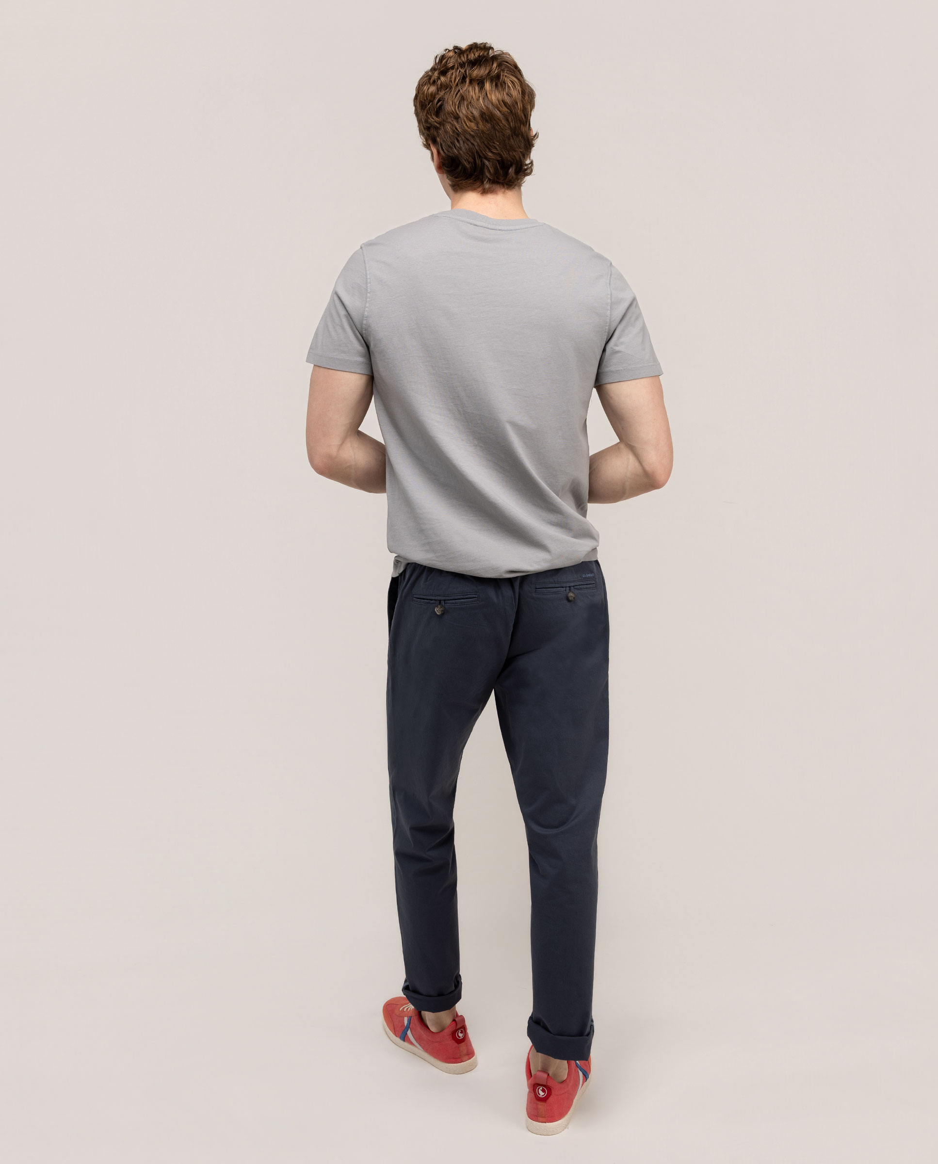 T-shirt Básica Garment Dyed Cinzento-3