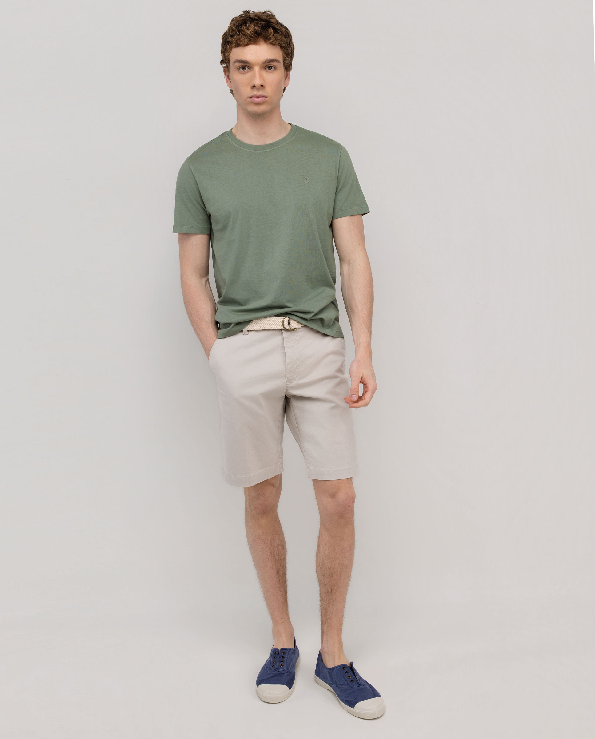 T-shirt Básica Garment Dyed Verde-2