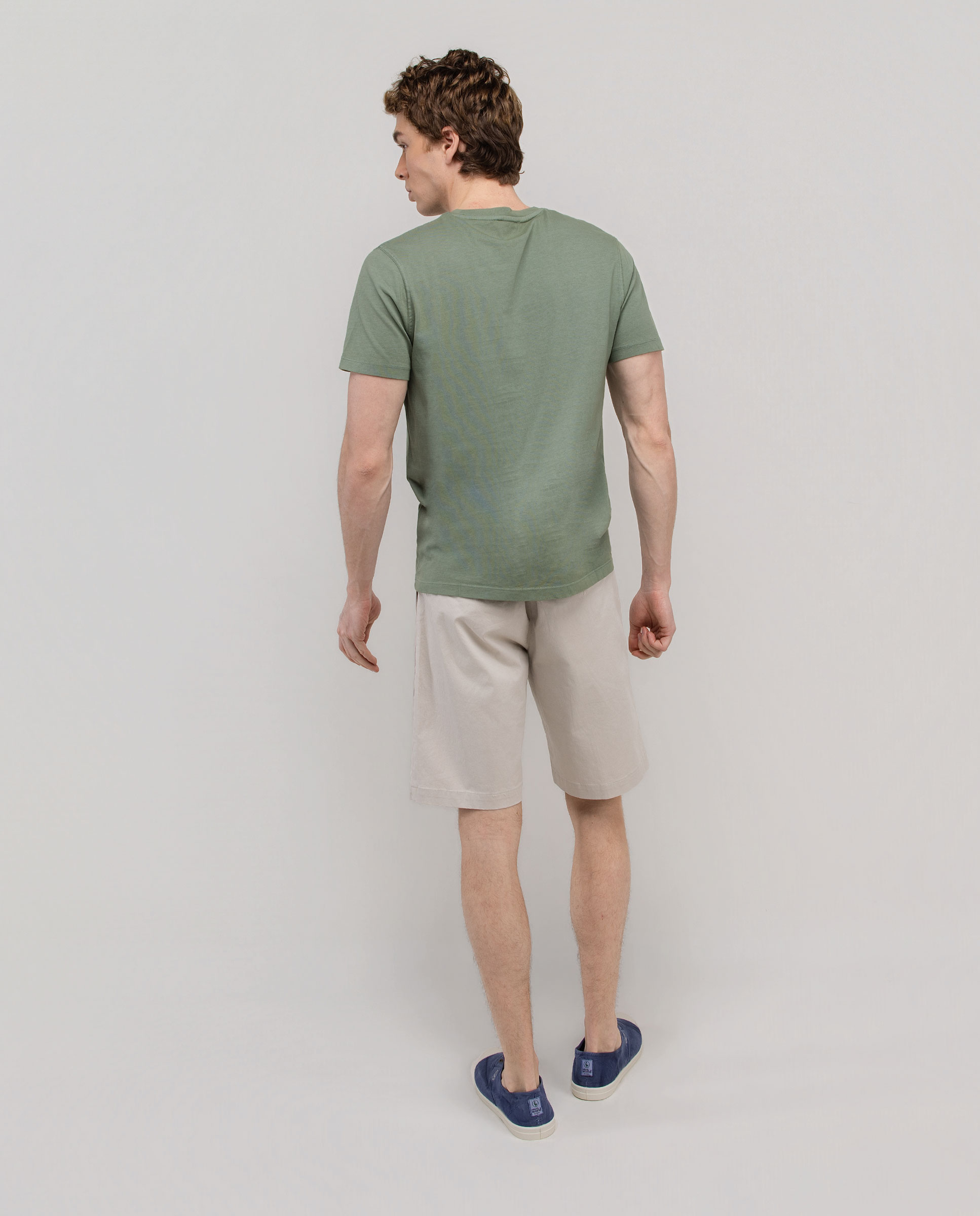 T-shirt Básica Garment Dyed Verde-3