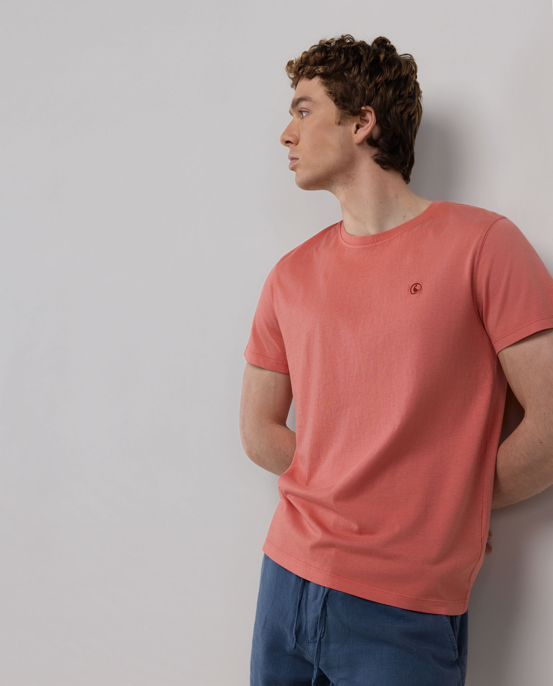T-shirt Básica Garment Dyed Vermelho-4