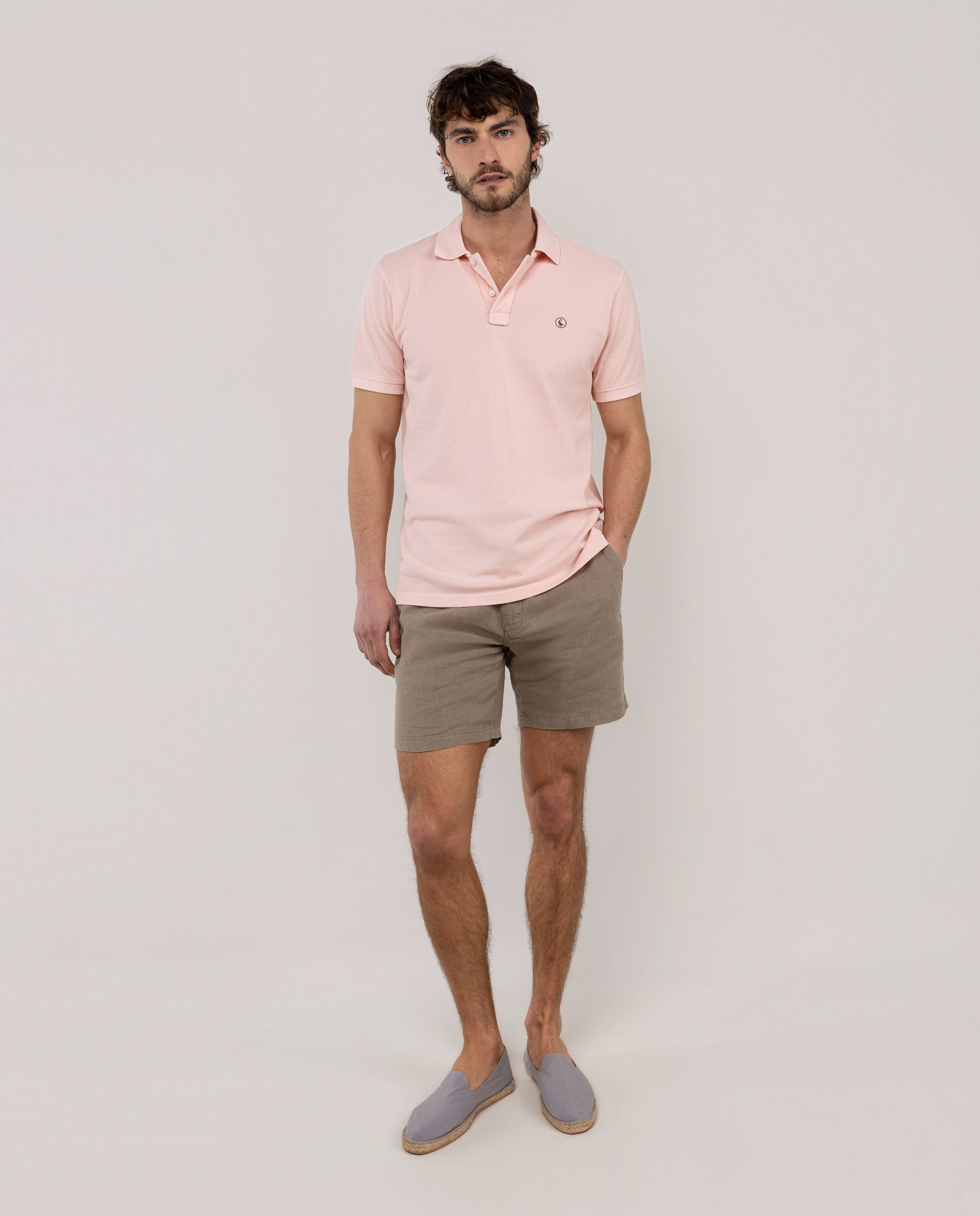Polo Piqué Tinte Garment Dyed Rosa-2