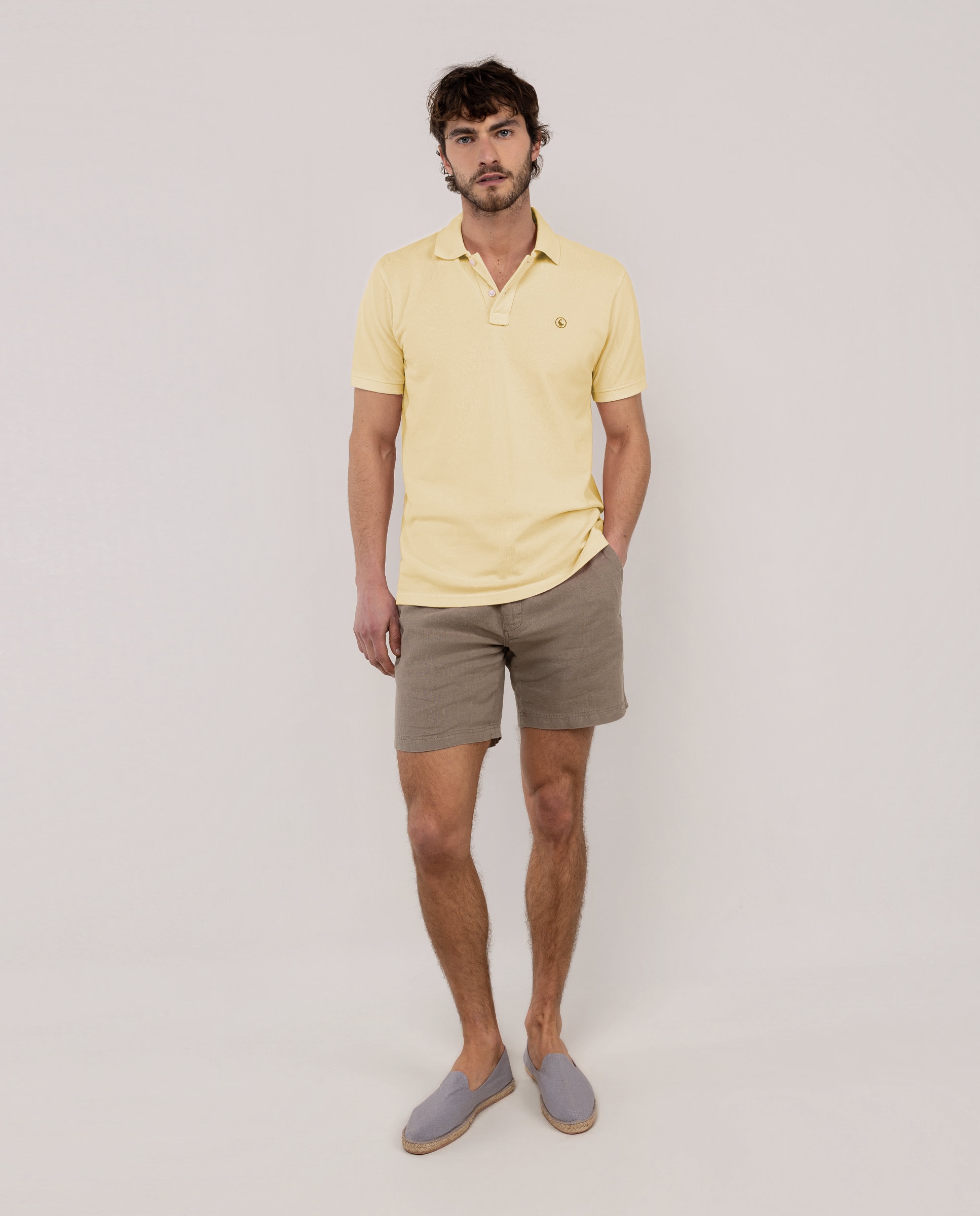 Polo Piqué Tinte Garment Dyed Amarelo-2