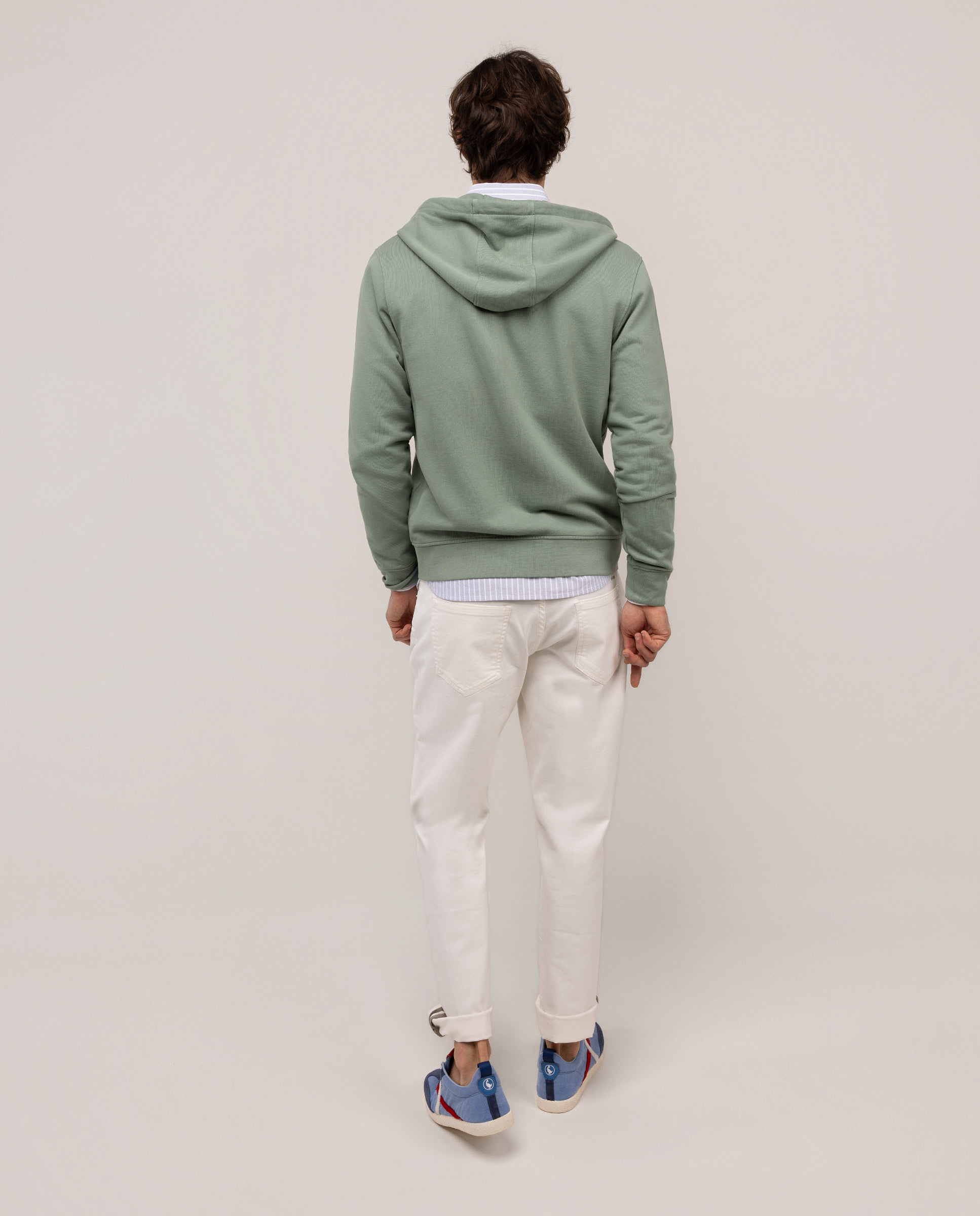 Sweatshirt com Fecho Zip Verde-3