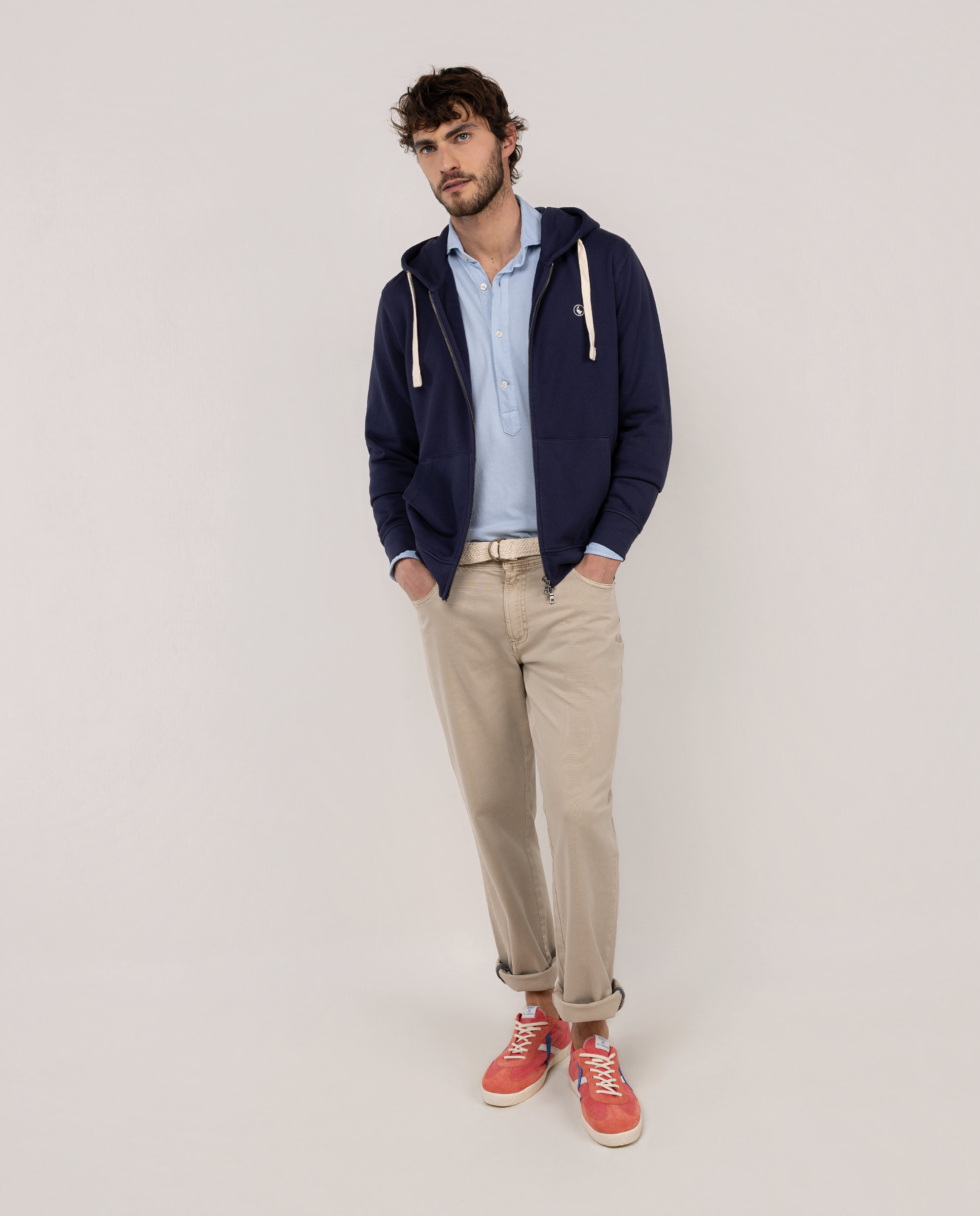Sweatshirt com Fecho Zip Azul-marinho-2