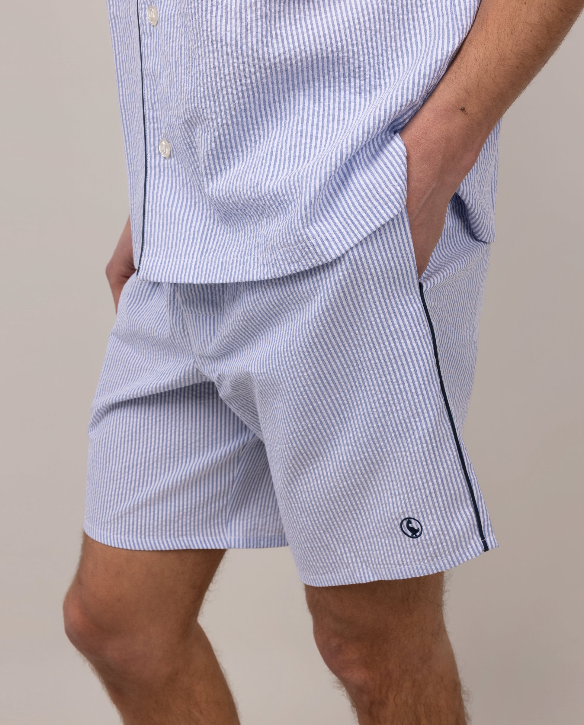 Pijama Às Riscas de Verão Azul-3
