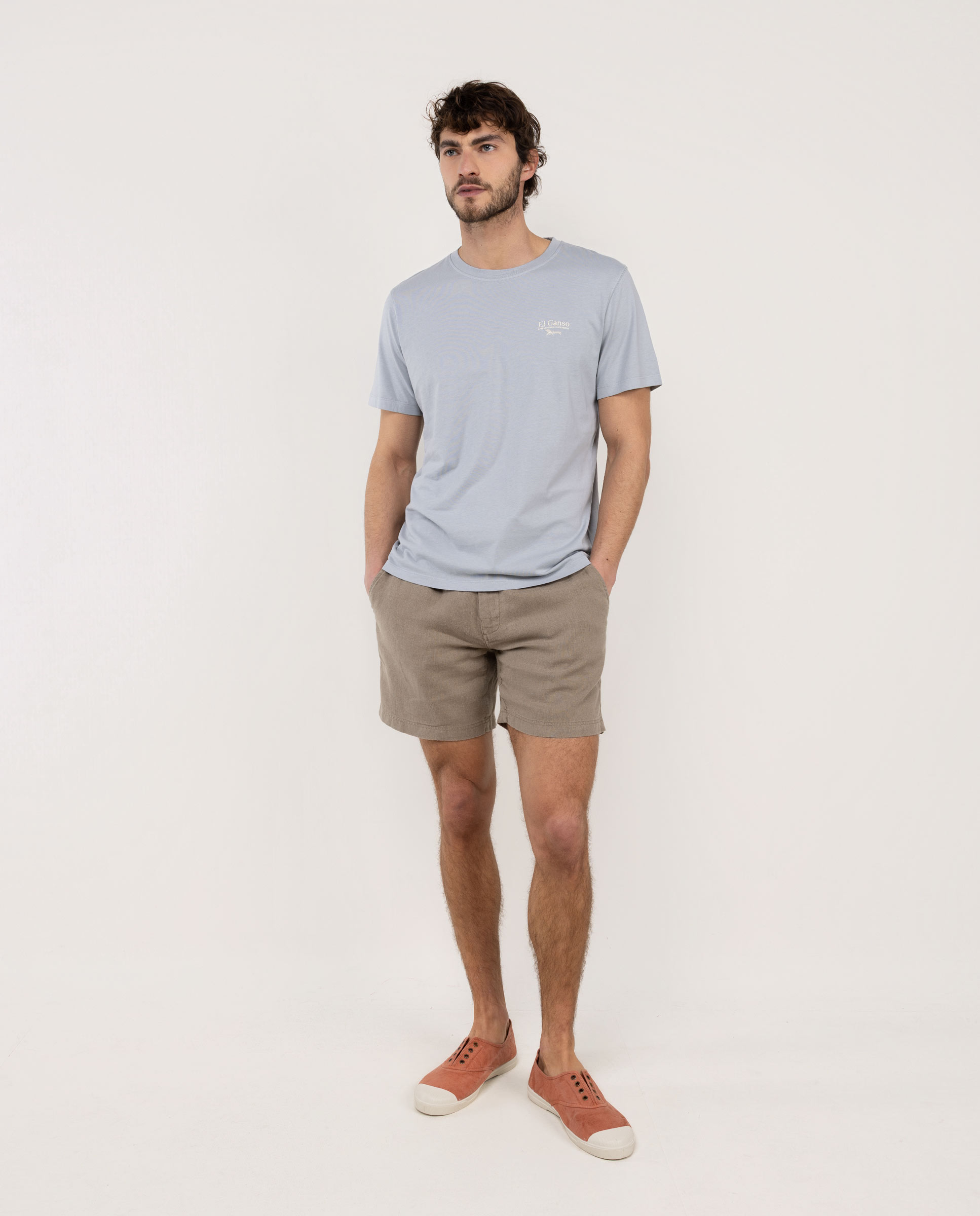T-shirt de Praia com Manga Curta Azul-claro-2