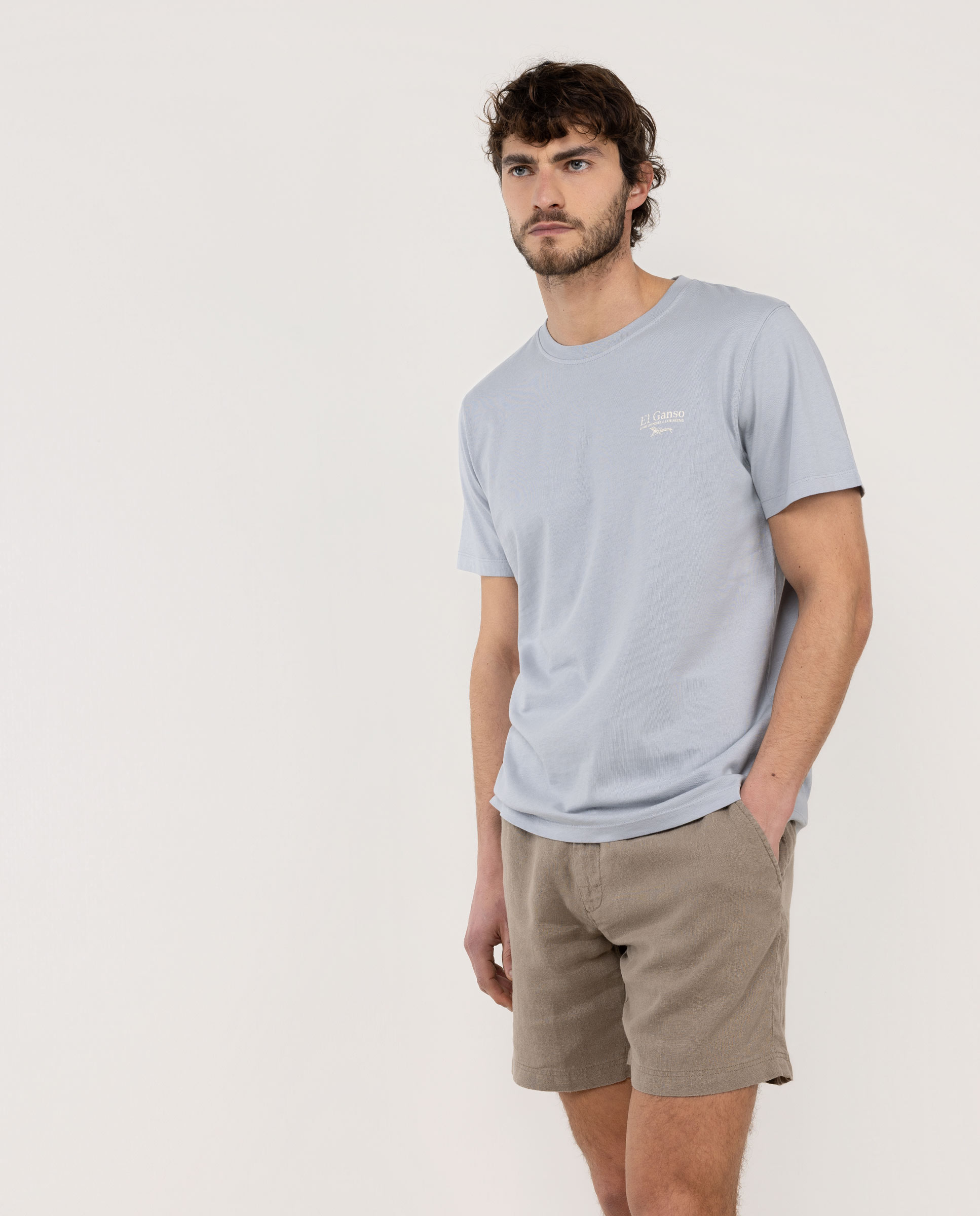 T-shirt de Praia com Manga Curta Azul-claro-3