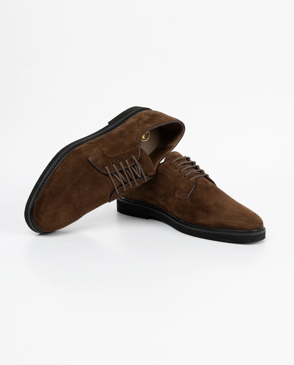 Sapatos de Camurça com Atacadores Castanho-3