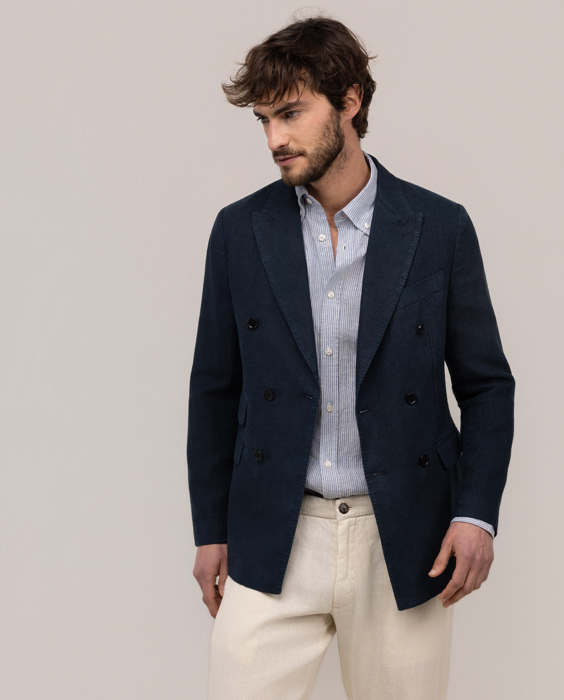 Imagem 0 de Blazer de Botões Duplos de Linho