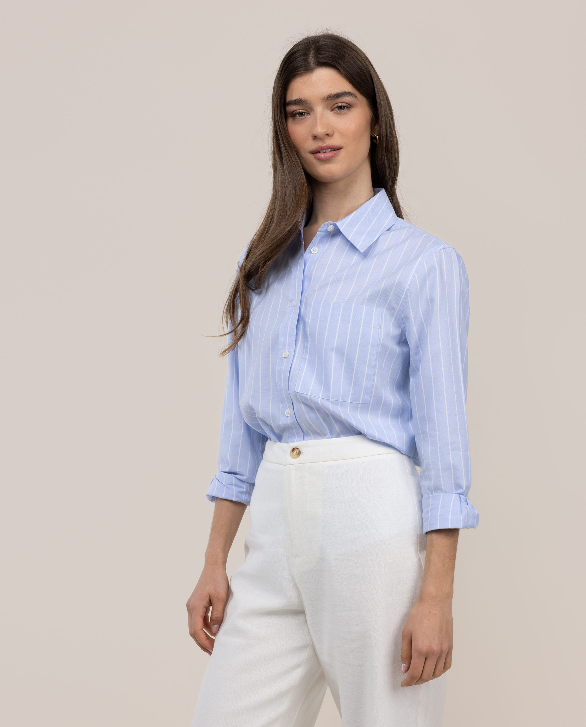 Camisa Às Riscas Butcher Maggie Azul-1