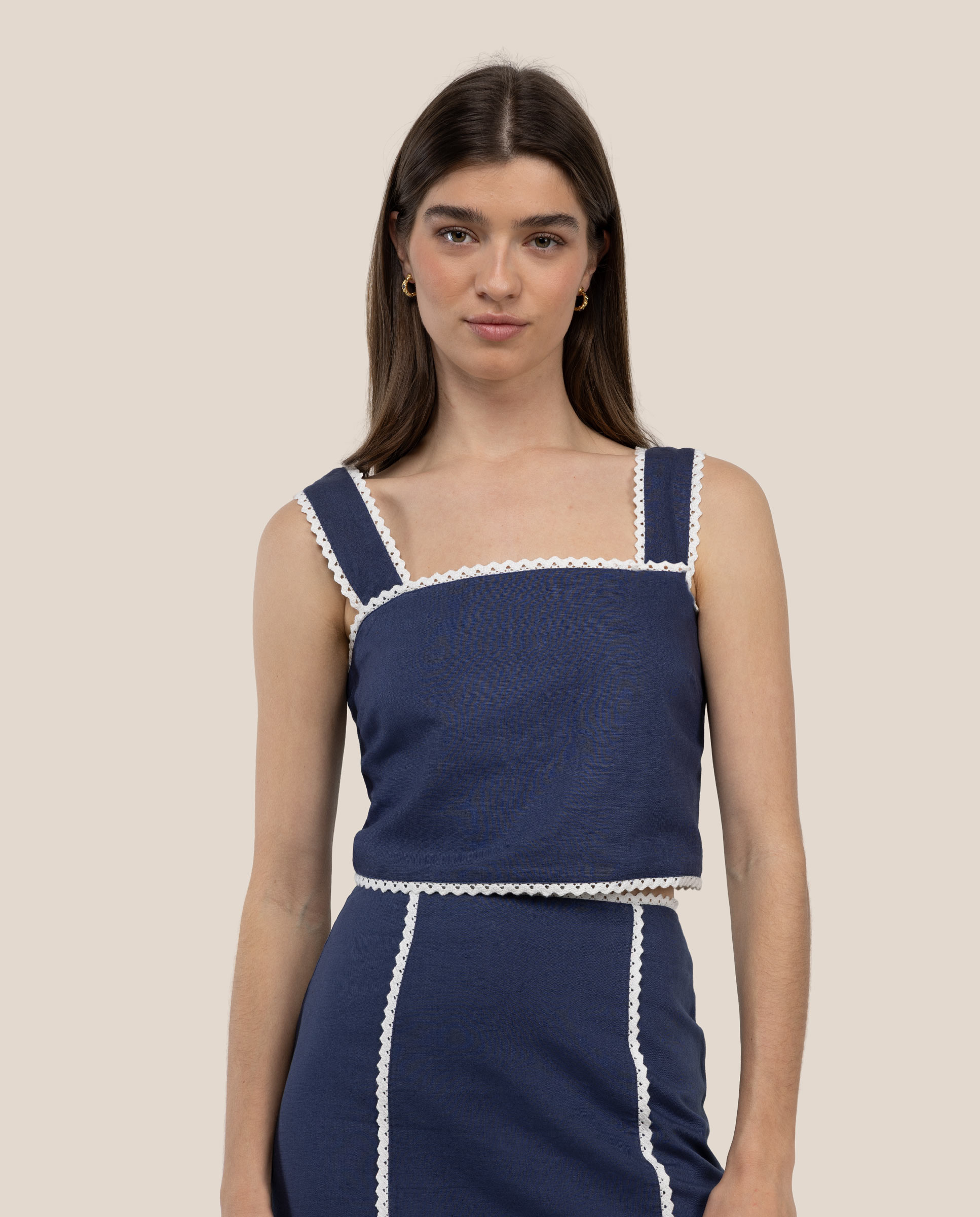 Top Juliet Teja Azul / Branco-1