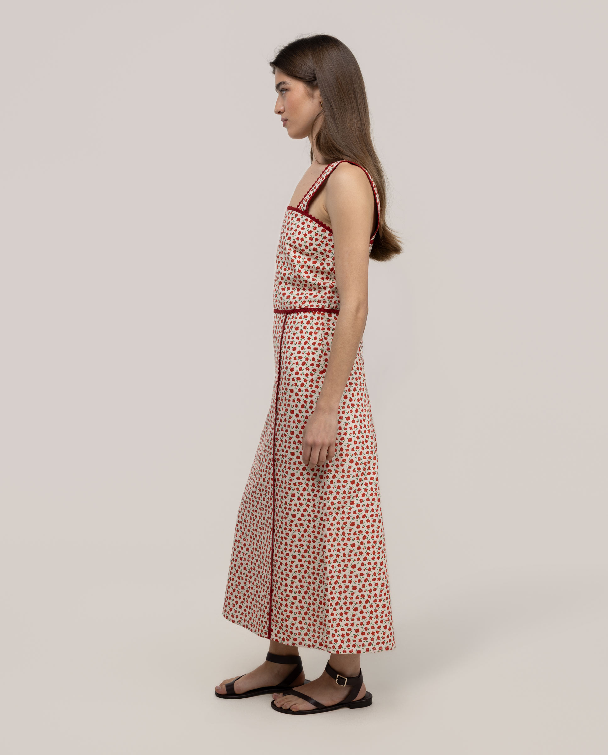 Saia Estampada Lena Vermelho-3