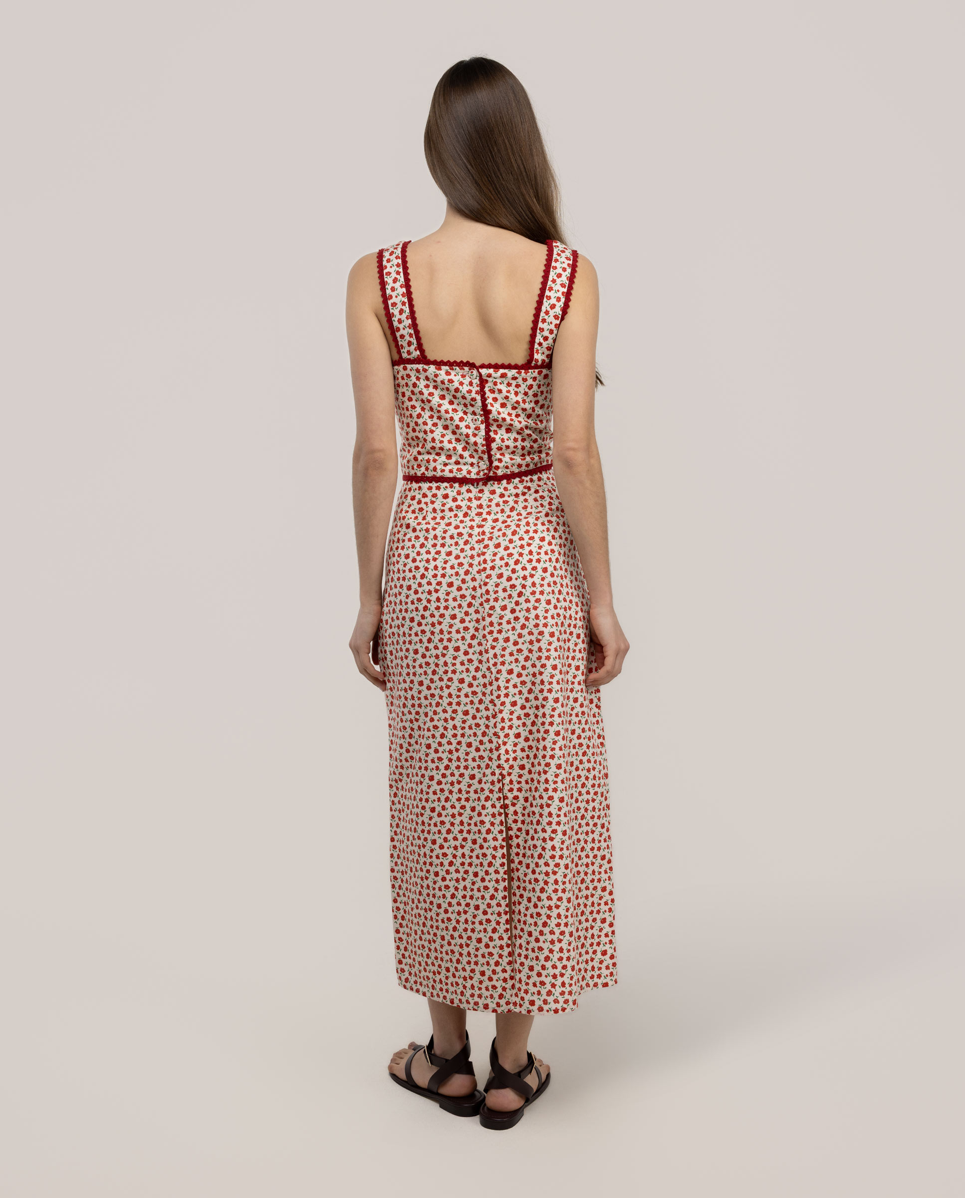 Saia Estampada Lena Vermelho-4