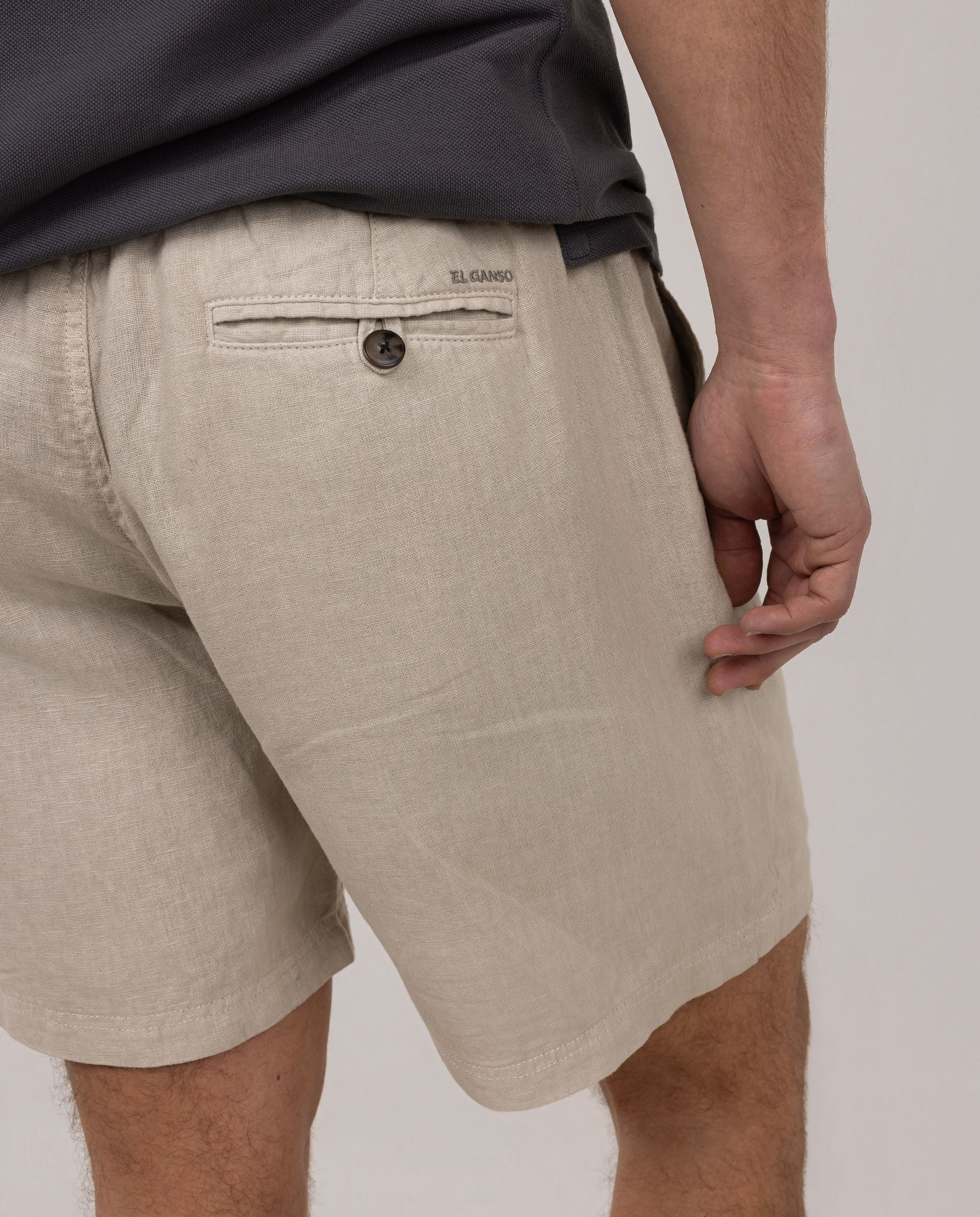 Bermudas de Linho Lisa Cru-4