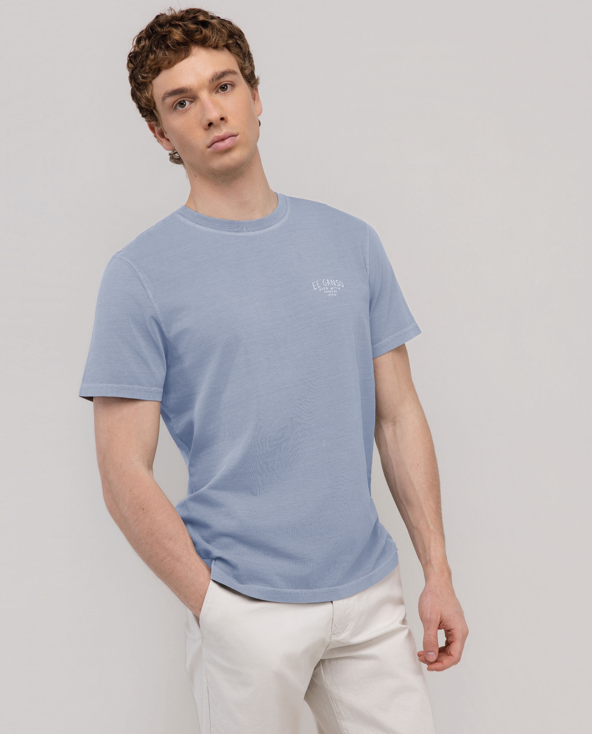 T-shirt Lisa de Tinte Natural Azul-3