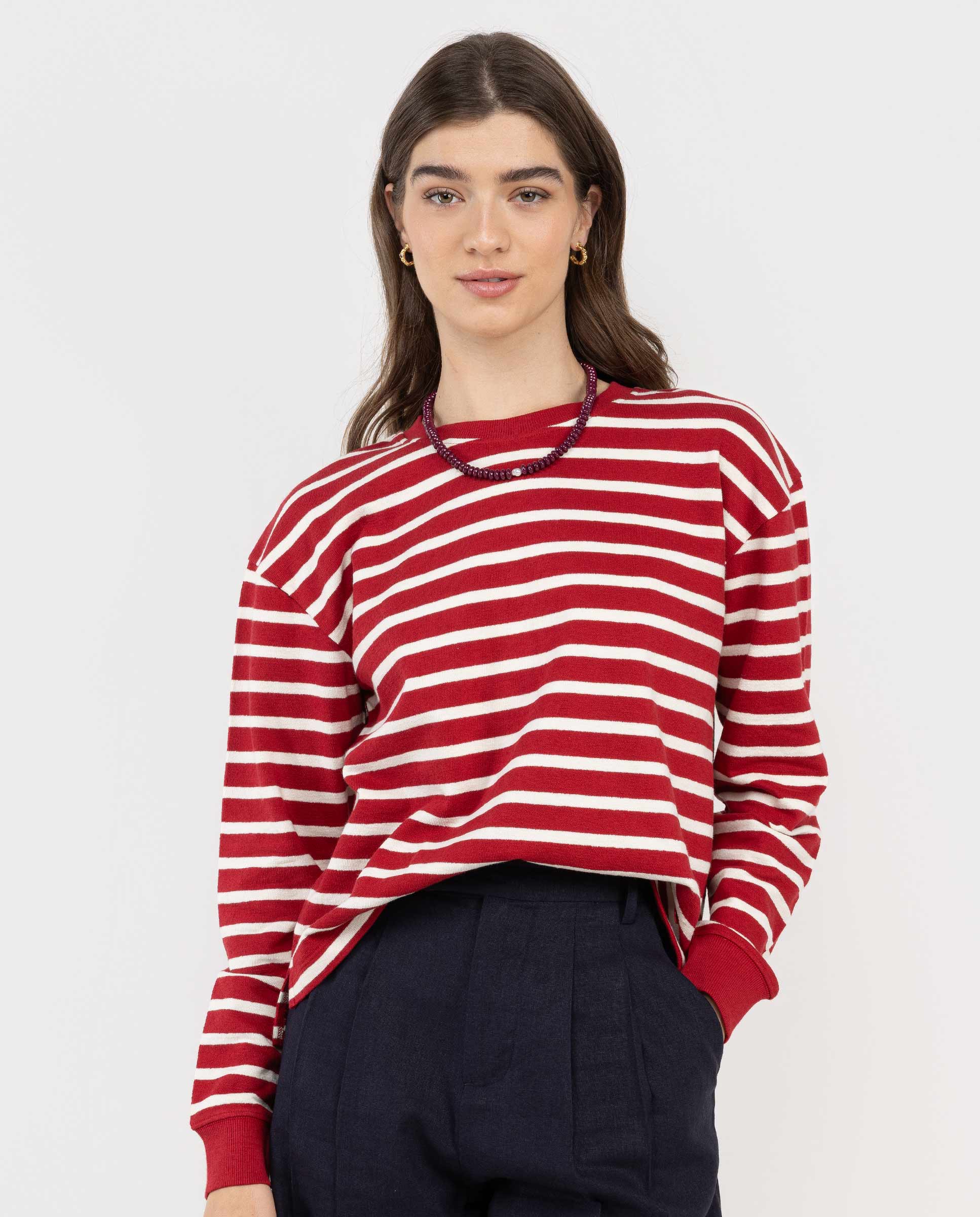 Imagem 0 de Sweatshirt com Gola Redonda Às Riscas