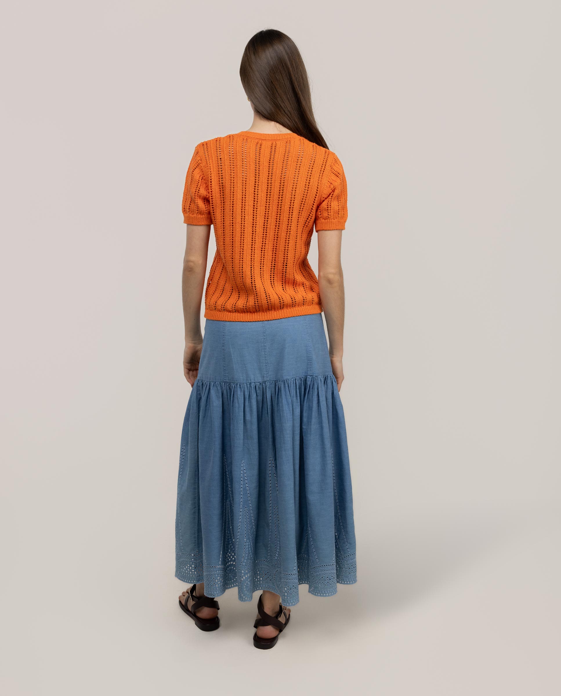 Cardigan Madison com Bordados Laranja-4