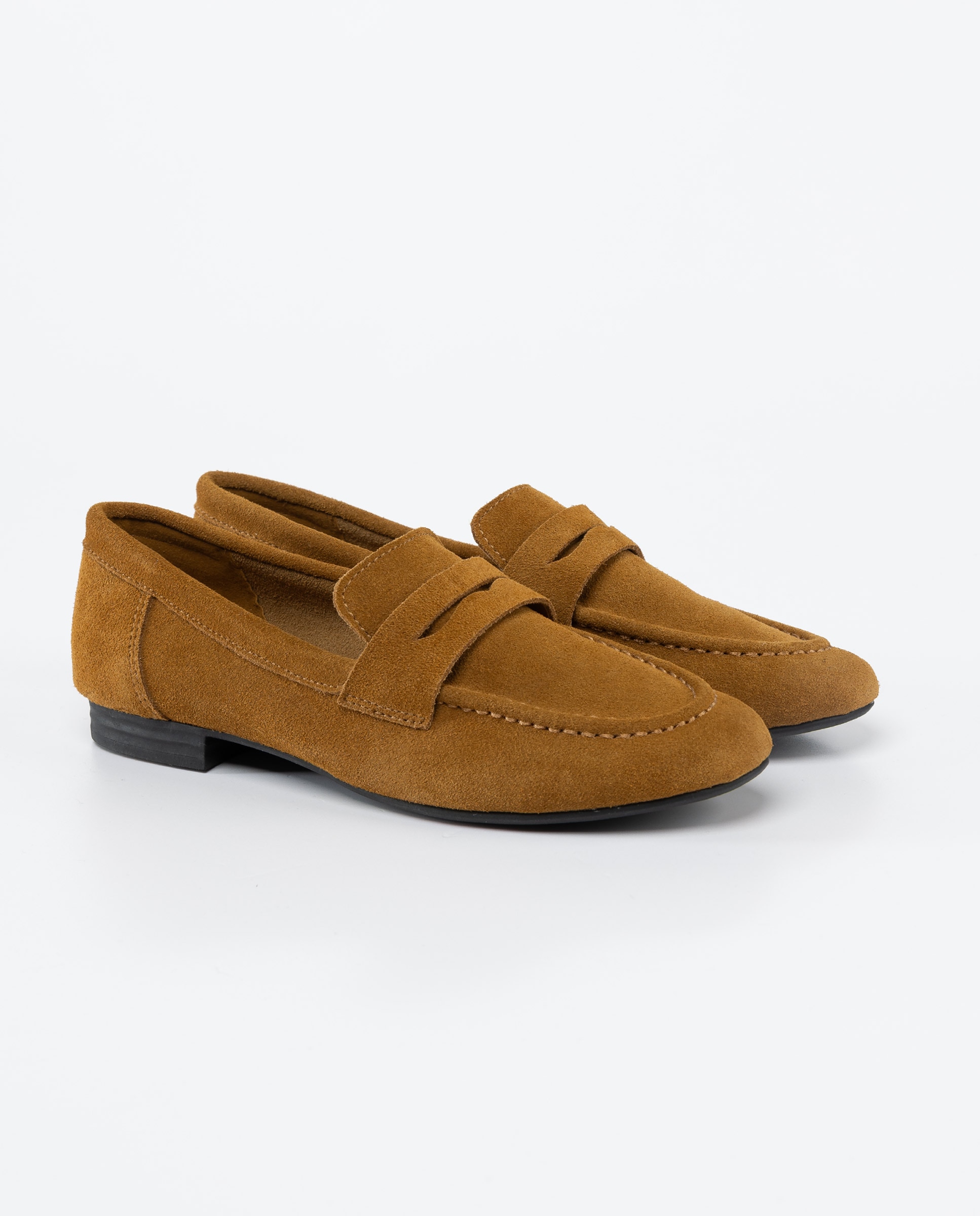 Mocassins de Camurça Liso Camel-2