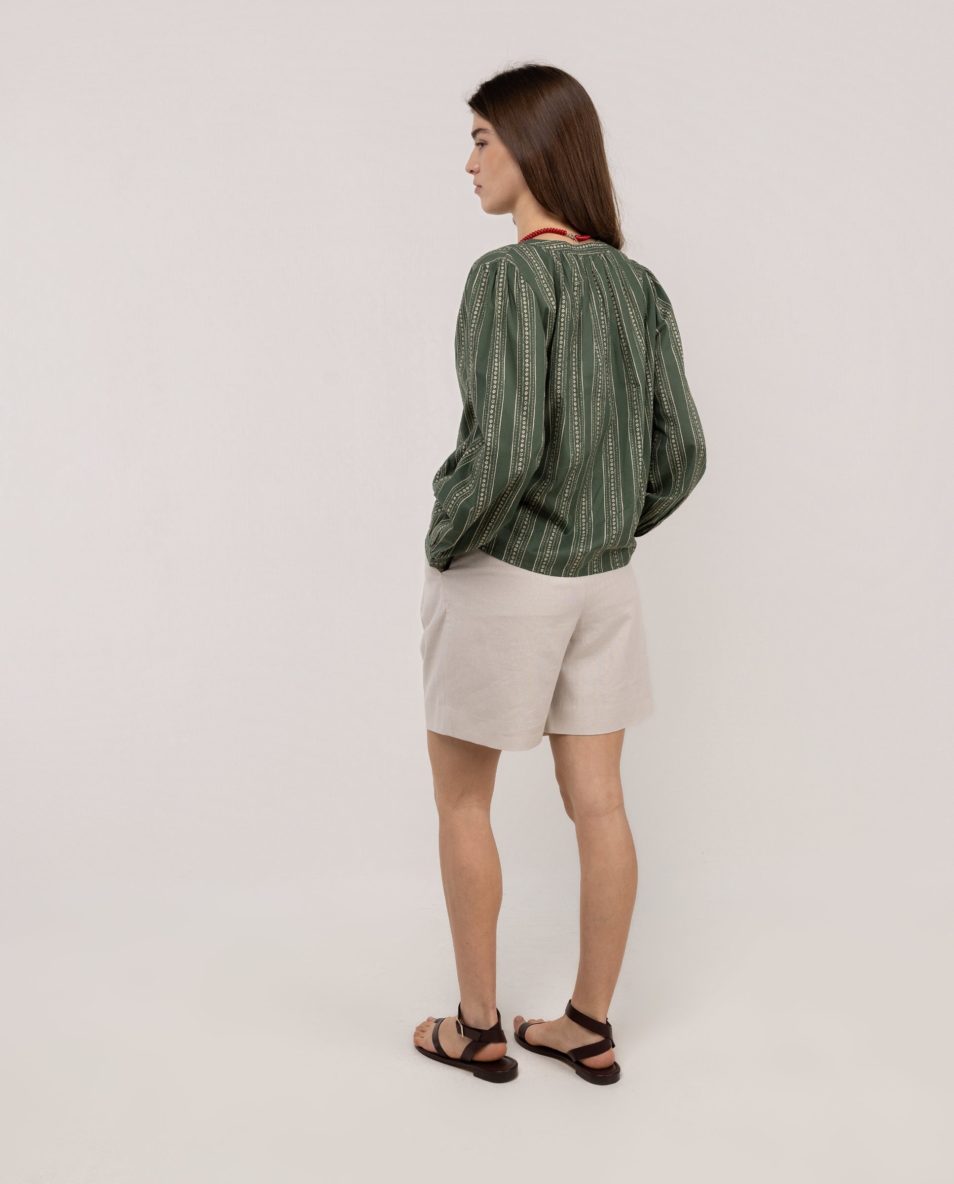 Blusa de Botões Verde-3
