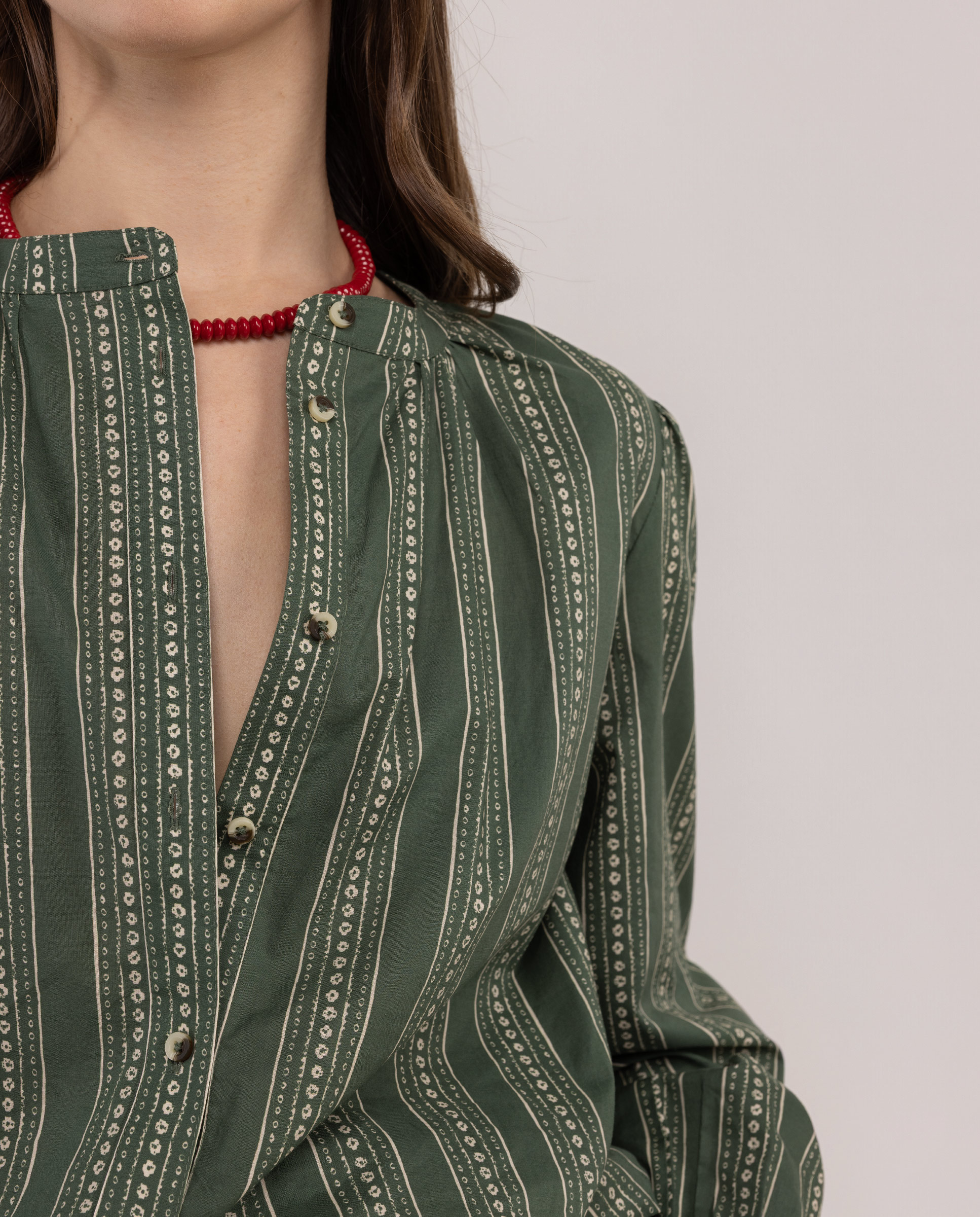 Blusa de Botões Verde-4