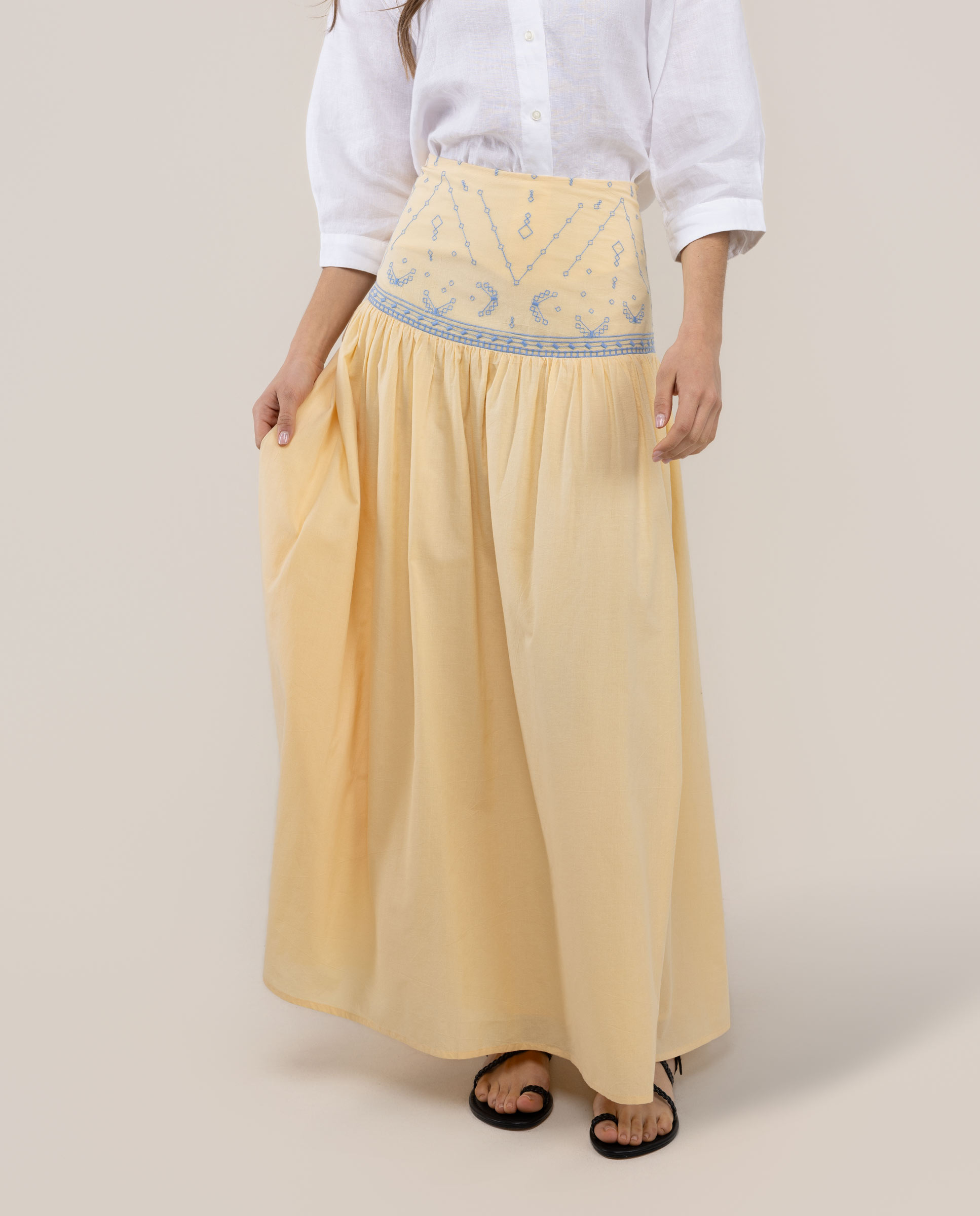 Saia Comprida Manuela Amarelo-2