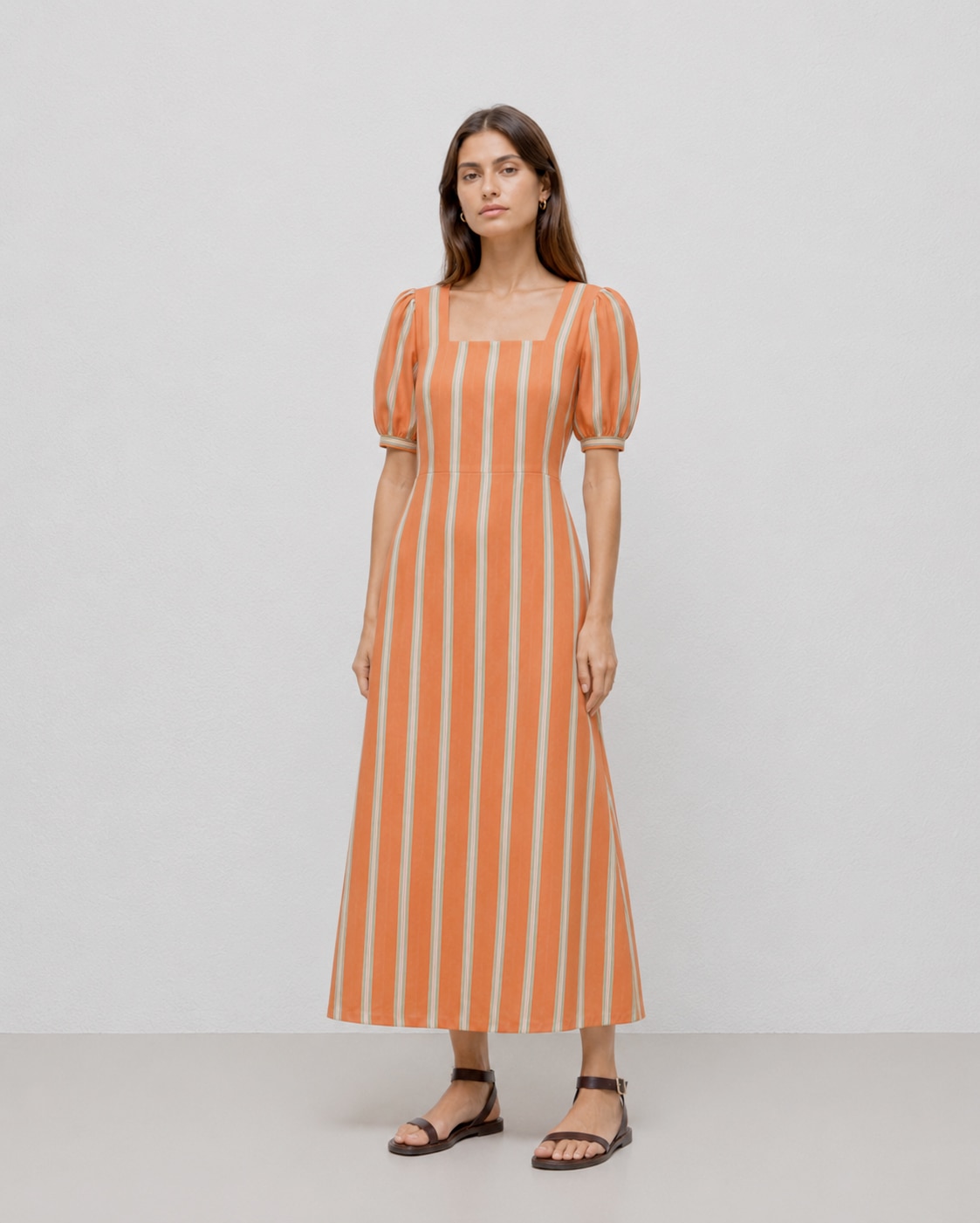 Imagem 0 de Vestido Vittoria Coral Às Riscas