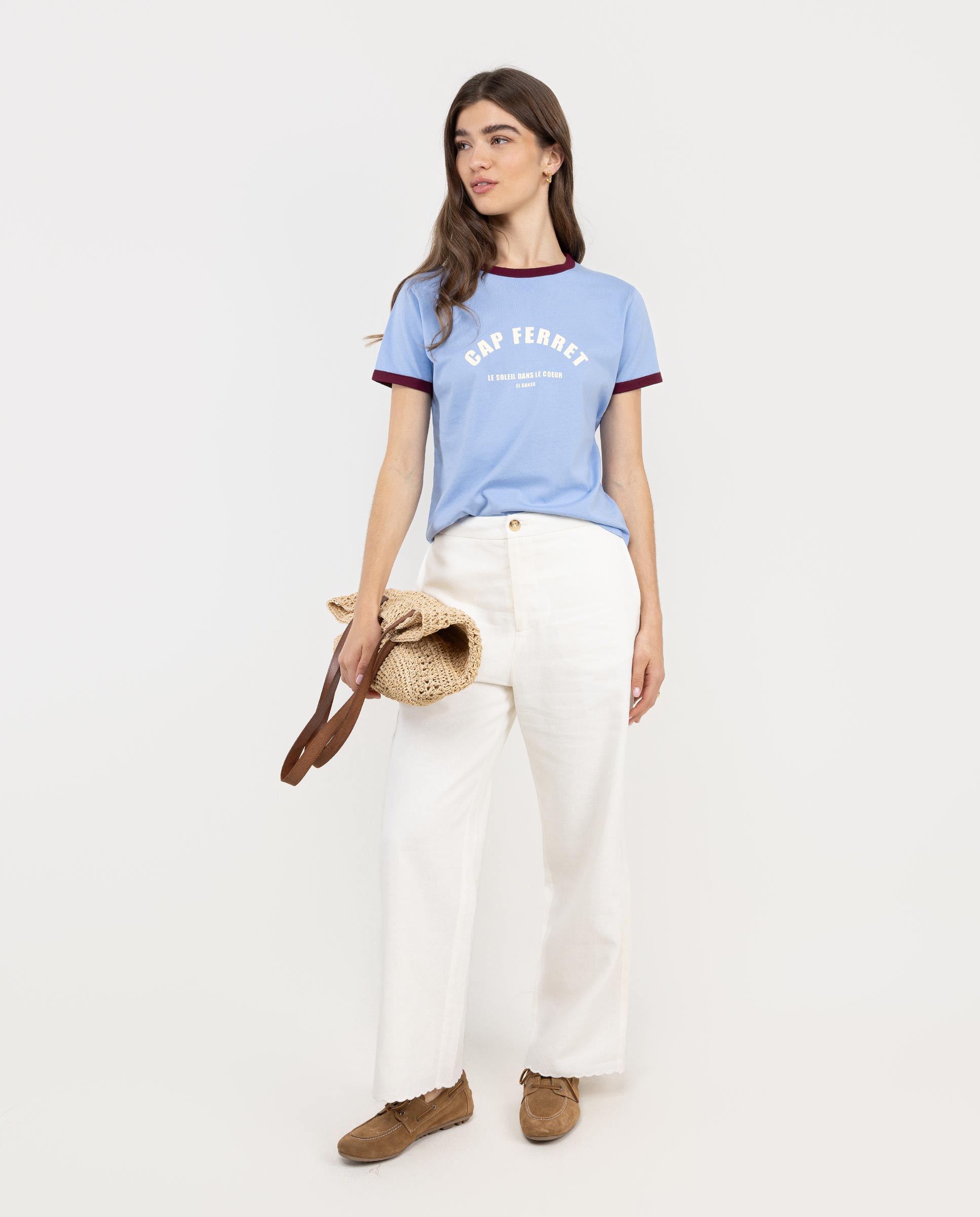 T-shirt Norma com Estampado Cap Ferret Azul-celeste-2