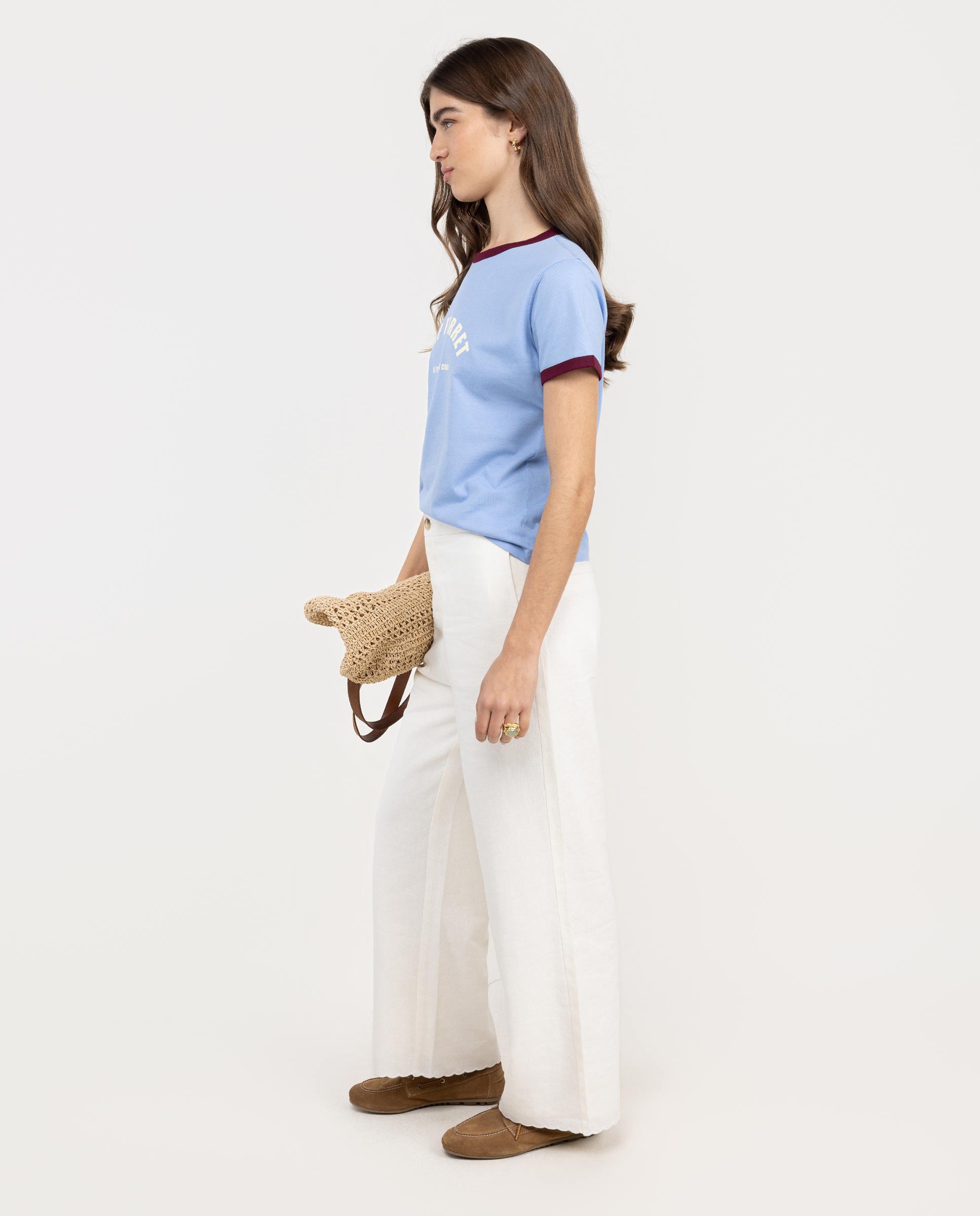 T-shirt Norma com Estampado Cap Ferret Azul-celeste-3