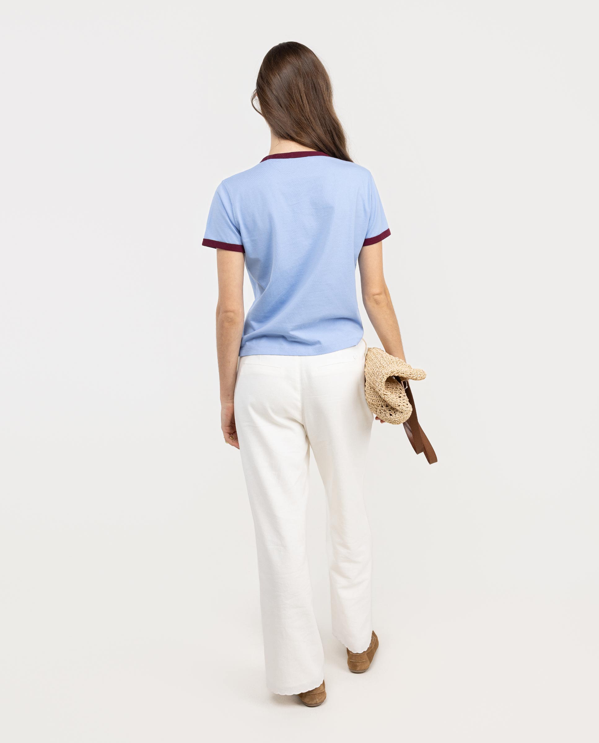 T-shirt Norma com Estampado Cap Ferret Azul-celeste-4