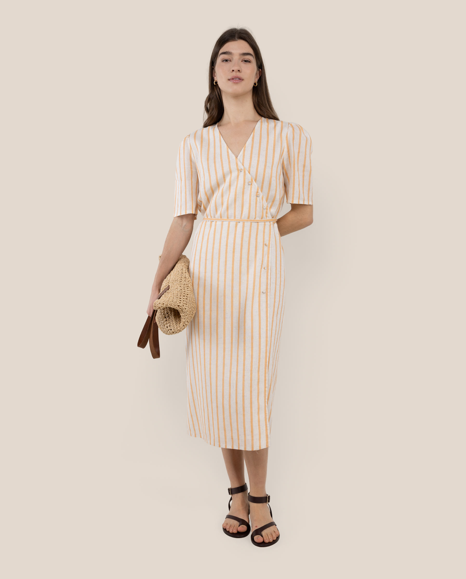 Imagem 0 de Vestido Midi Às Riscas Agatha