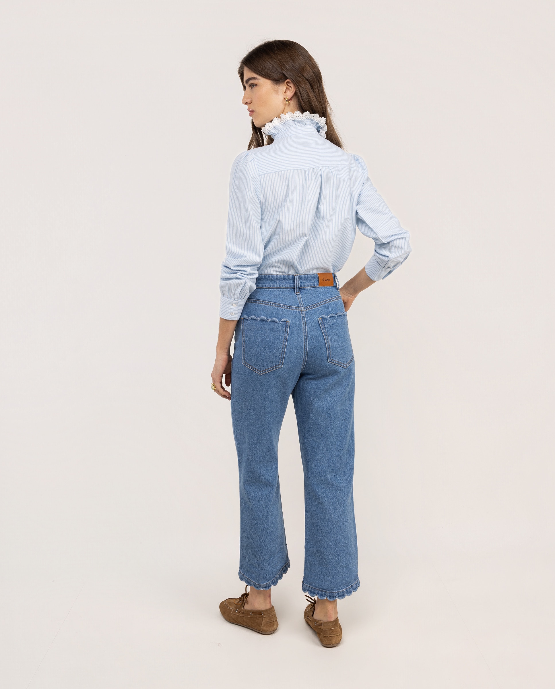 Calças Denim Lisas Seline Azul-3